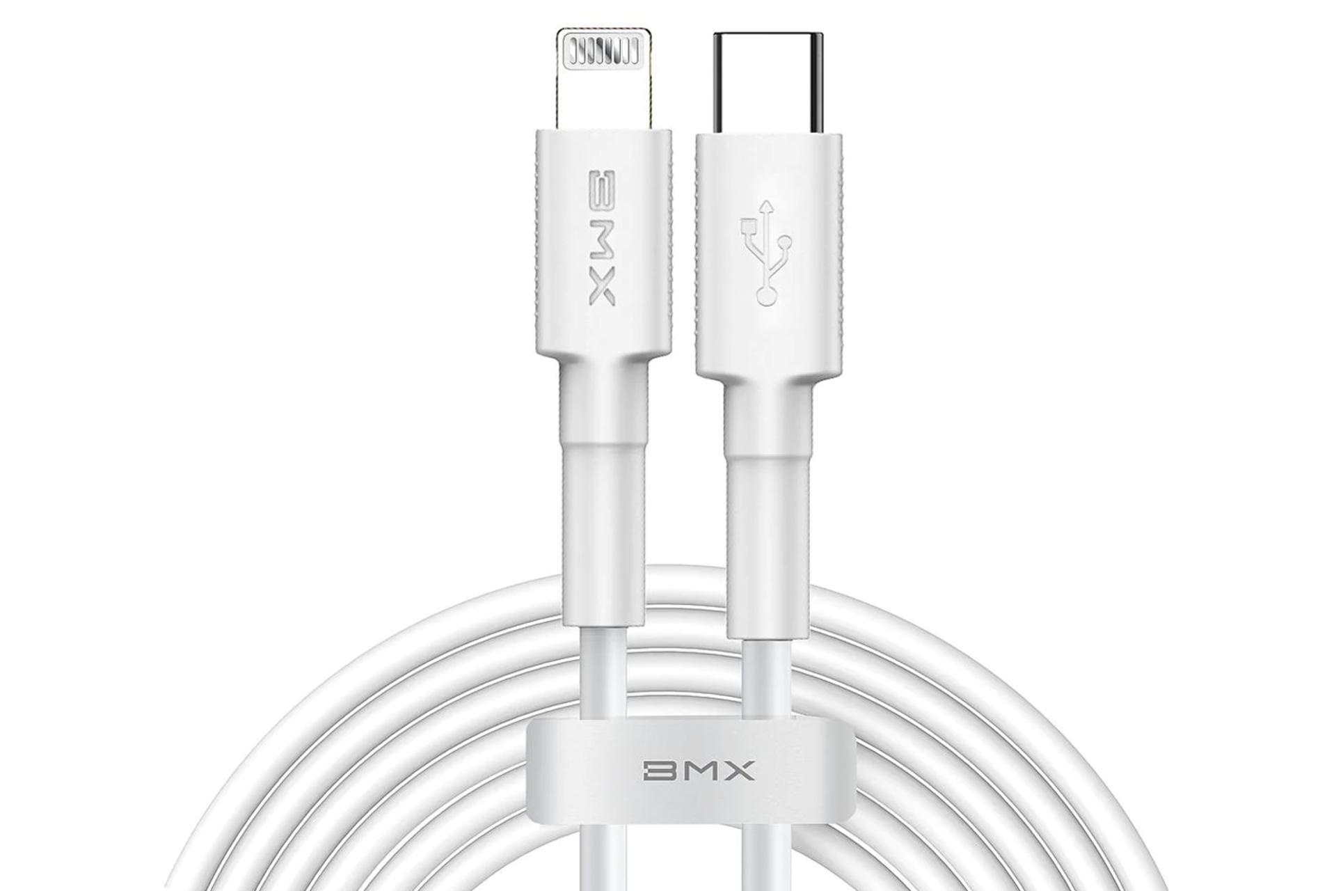 طول کابل شارژ USB باسئوس Type-C به Lightning مدل BMX Mini White MFi Certified با طول 1.8 متر