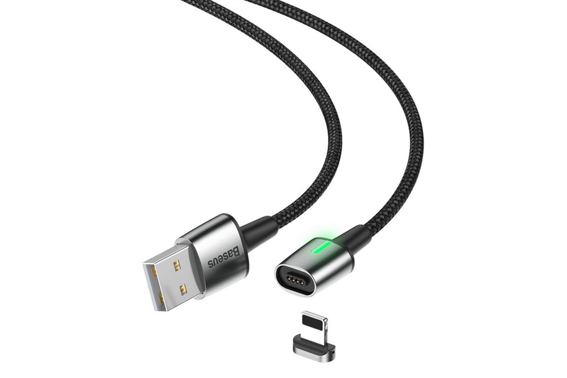 کابل شارژ USB باسئوس USB به Lightning مدل Zinc Magnetic 1.5A با طول 2 متر