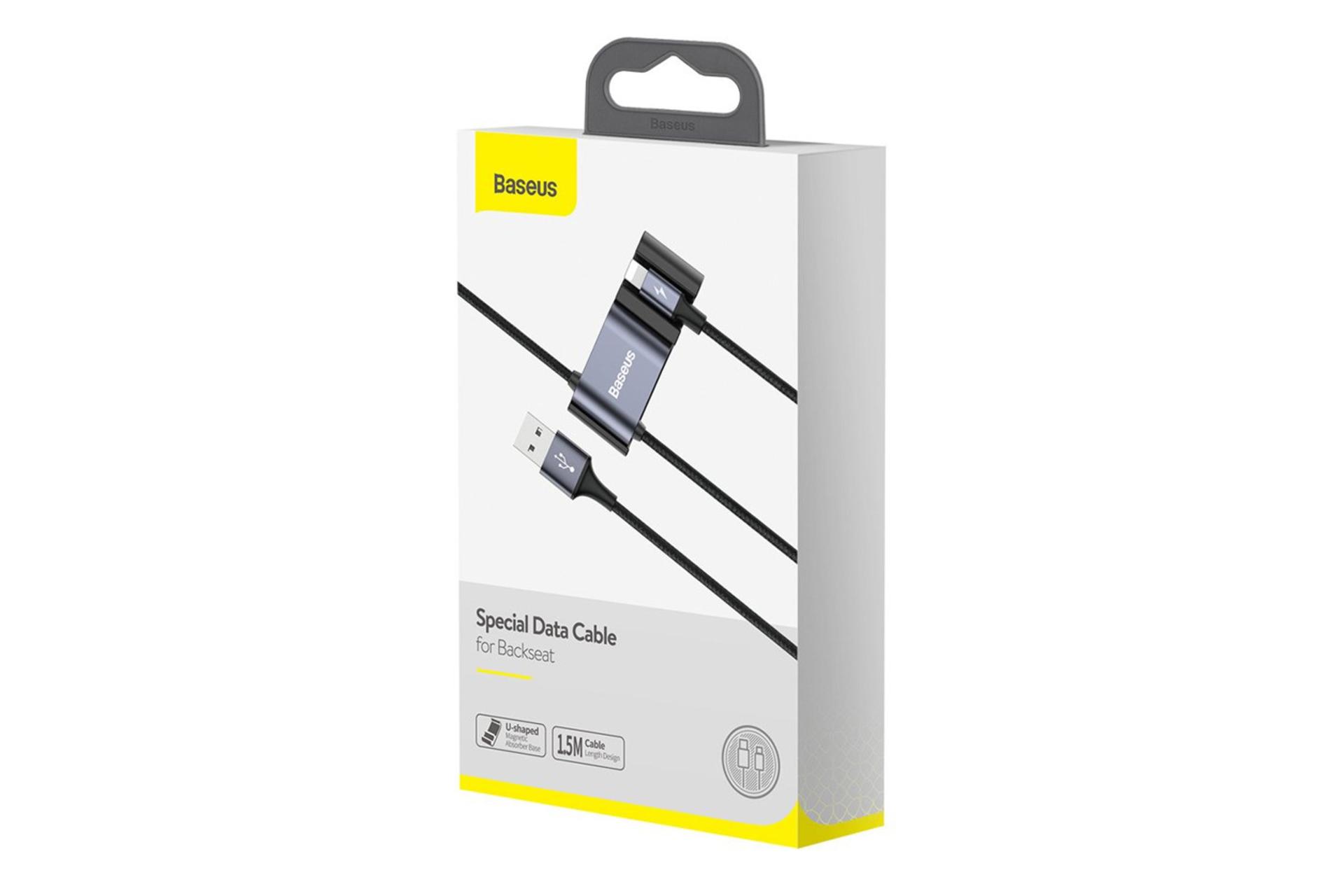 جعبه کابل شارژ USB باسئوس USB به Lightning مدل Special Data Cable for Backseat با طول 1.5 متر