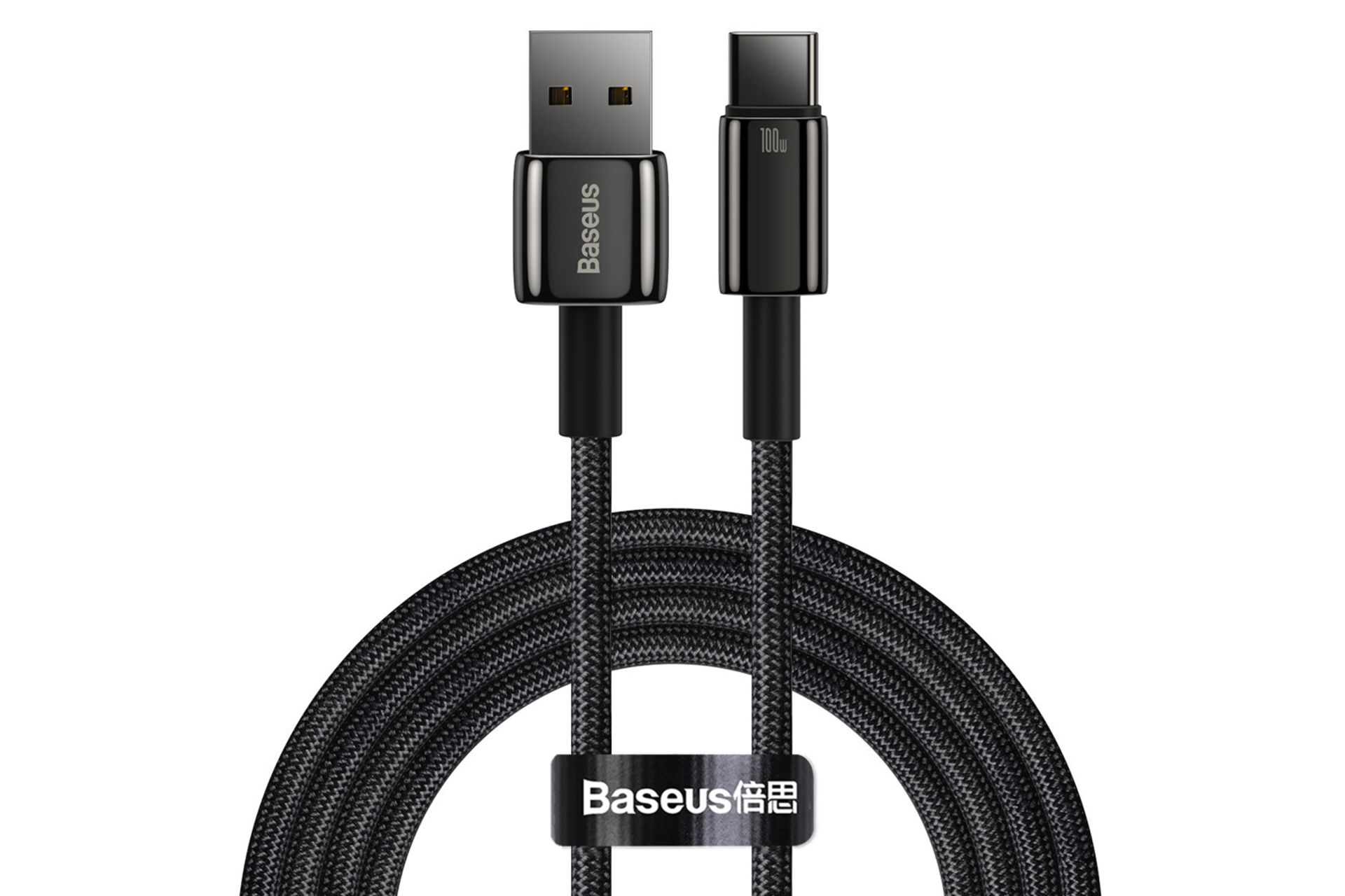 کابل شارژ USB باسئوس USB به Type-C مدل Tungsten Gold 100w با طول 2 متر مشکی