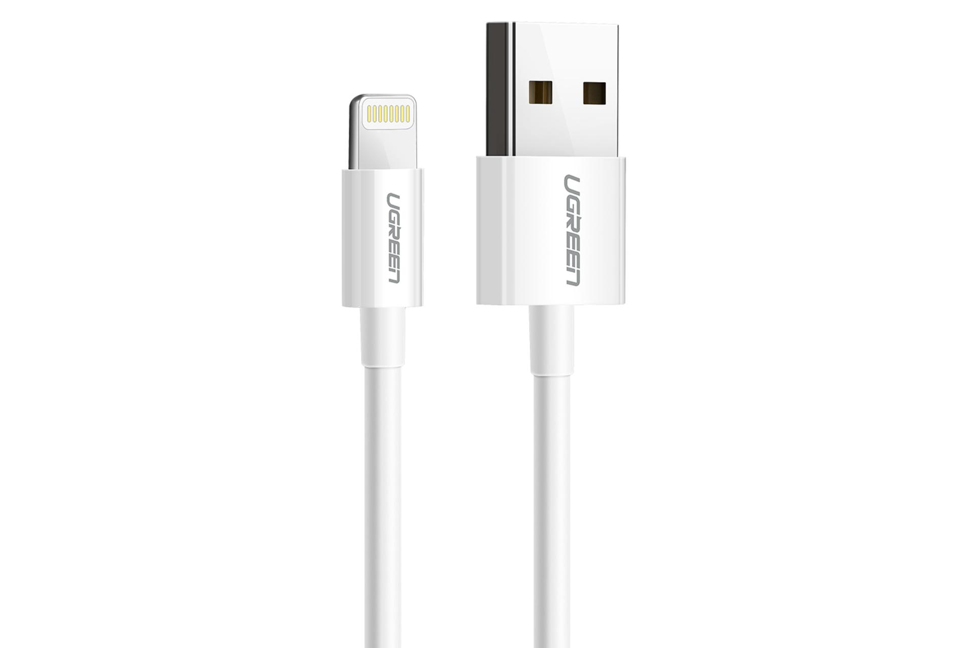کابل شارژ USB یوگرین USB به Lightning مدل US155 با طول 1.5 متر سفید