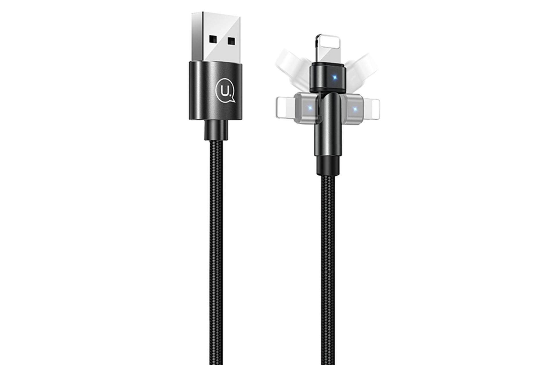 طراحی کابل شارژ USB یوسمز Type-A به Lightning مدل US-SJ476 U60 با طول 1 متر