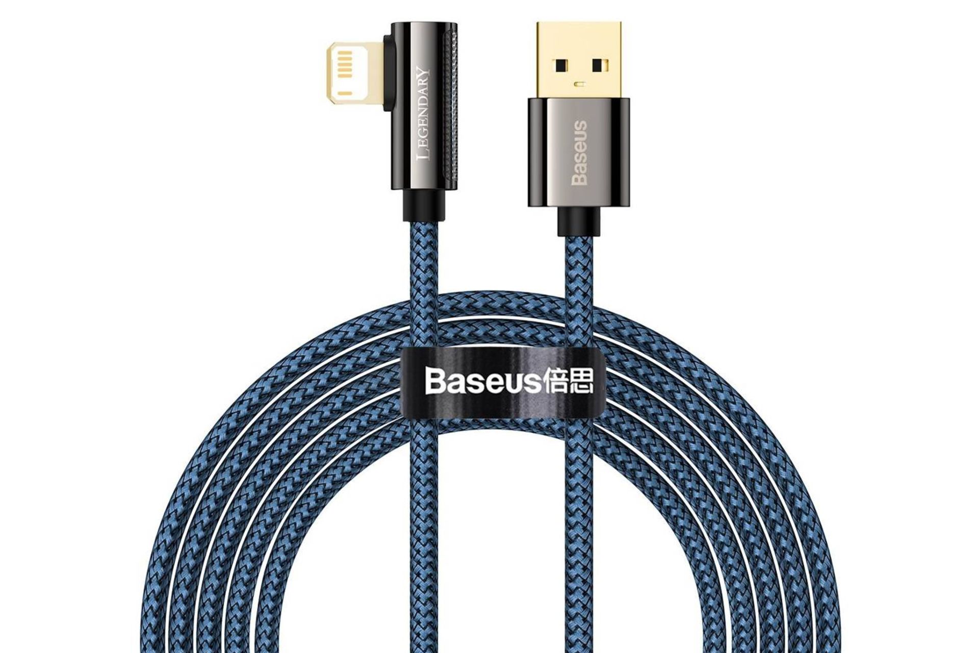 کابل شارژ USB باسئوس USB به Lightning مدل Legend با طول 2 متر آبی