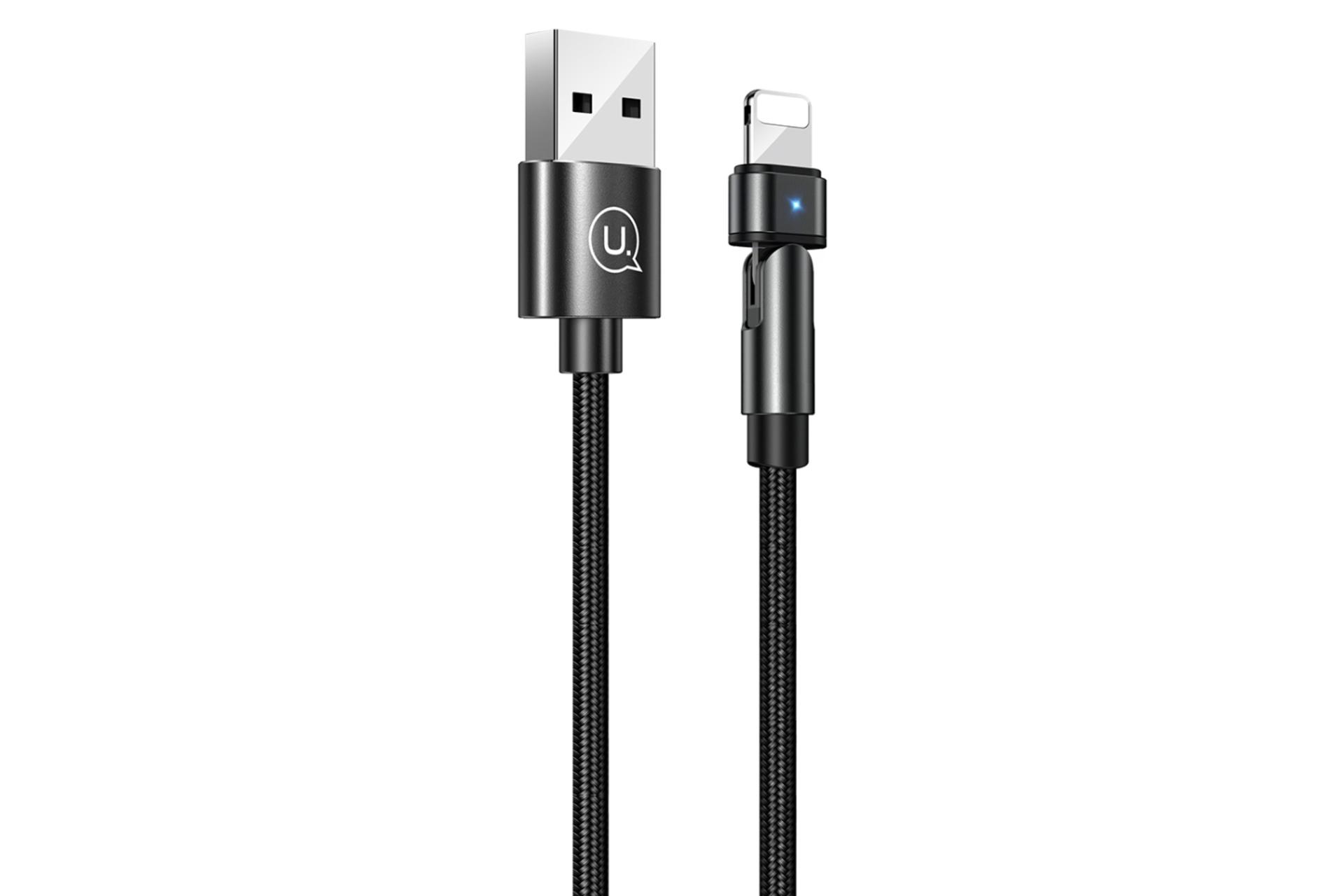 کابل شارژ USB یوسمز Type-A به Lightning مدل US-SJ476 U60 با طول 1 متر مشکی