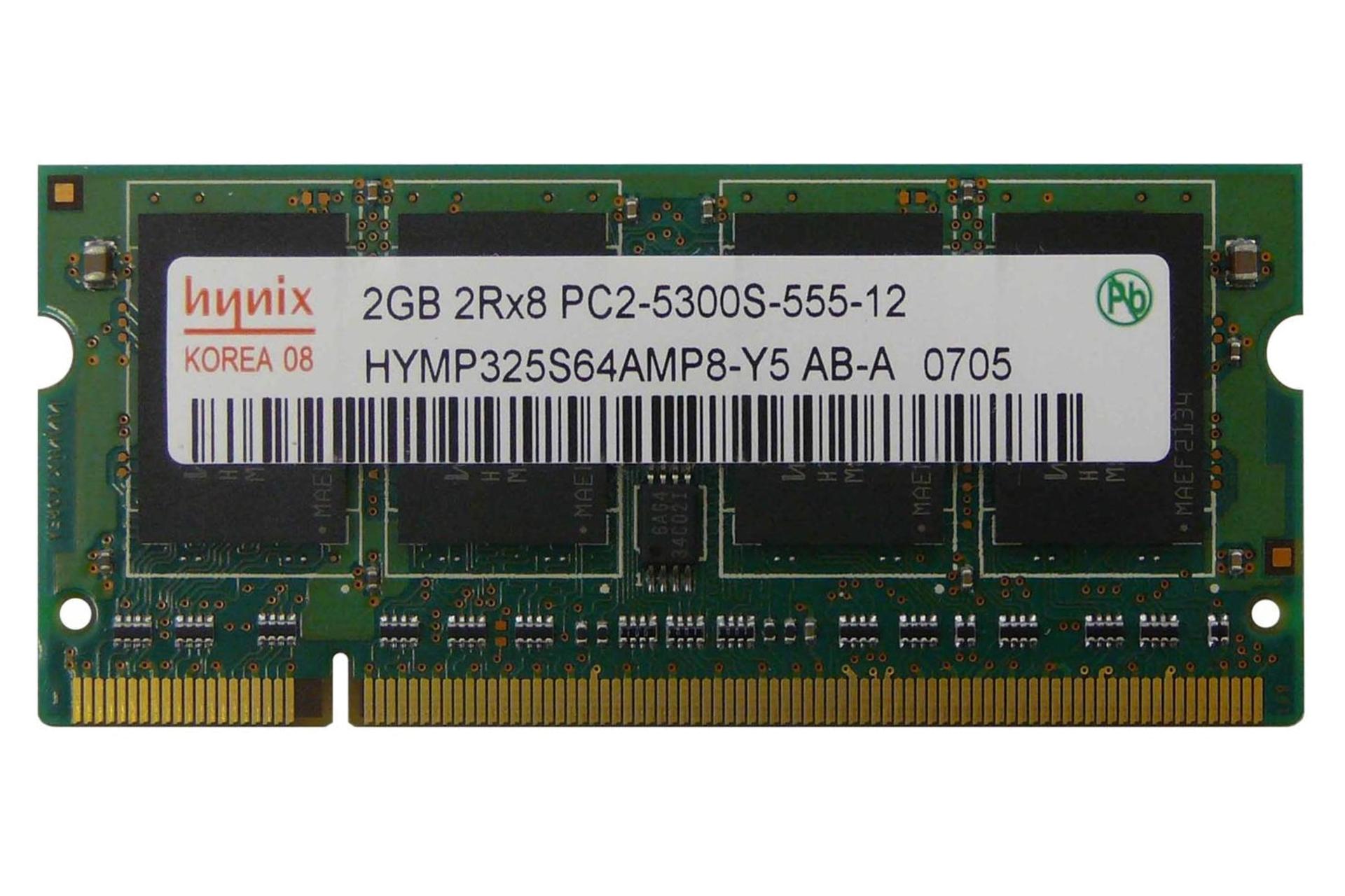 رم اس کی هاینیکس SK Hynix HYMP325S64AMP8-Y5 2GB DDR2-667 CL5 ظرفیت 2 گیگابایت از نوع DDR2-667