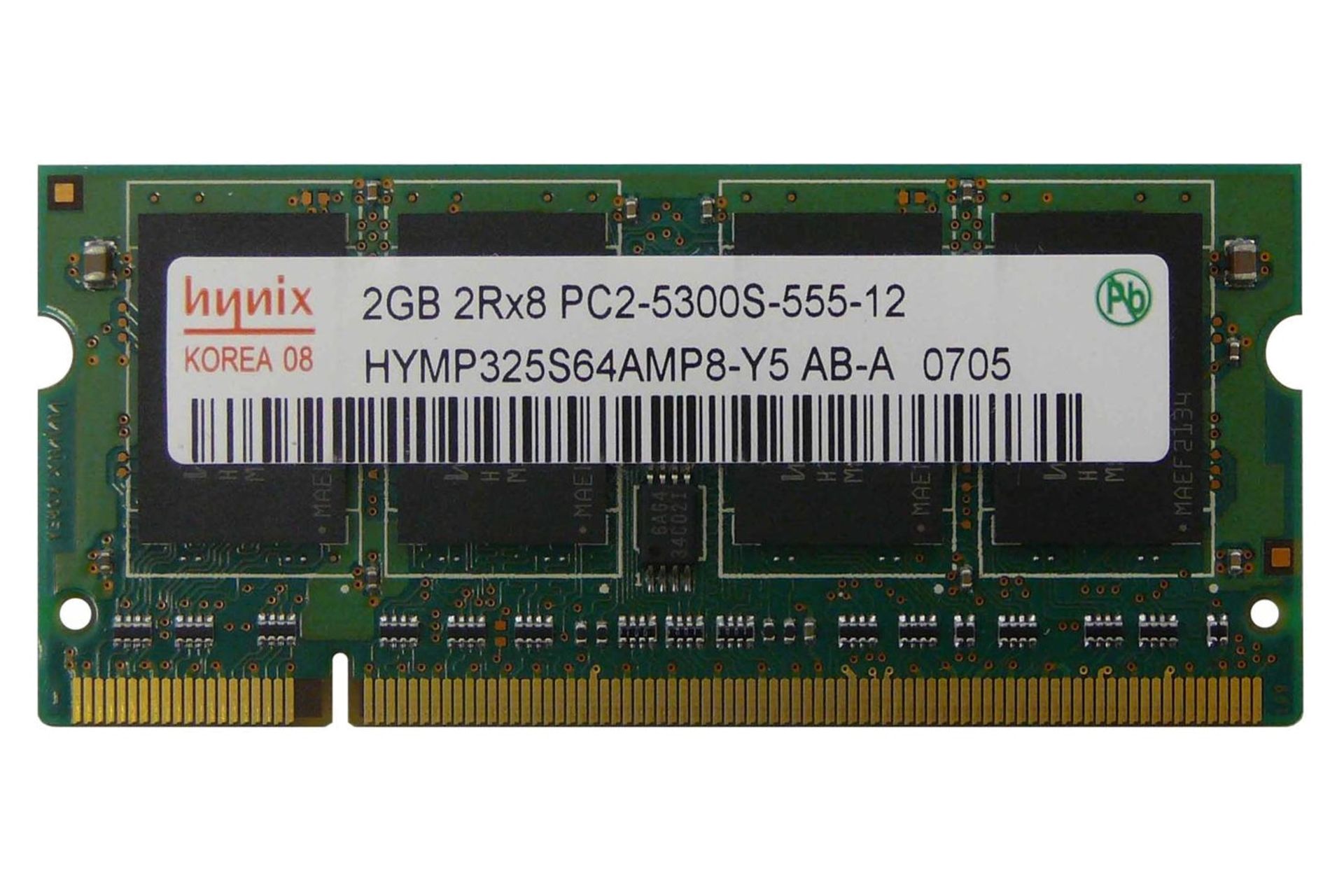 رم اس کی هاینیکس SK Hynix HYMP325S64AMP8-Y5 2GB DDR2-667 CL5 ظرفیت 2 گیگابایت از نوع DDR2-667