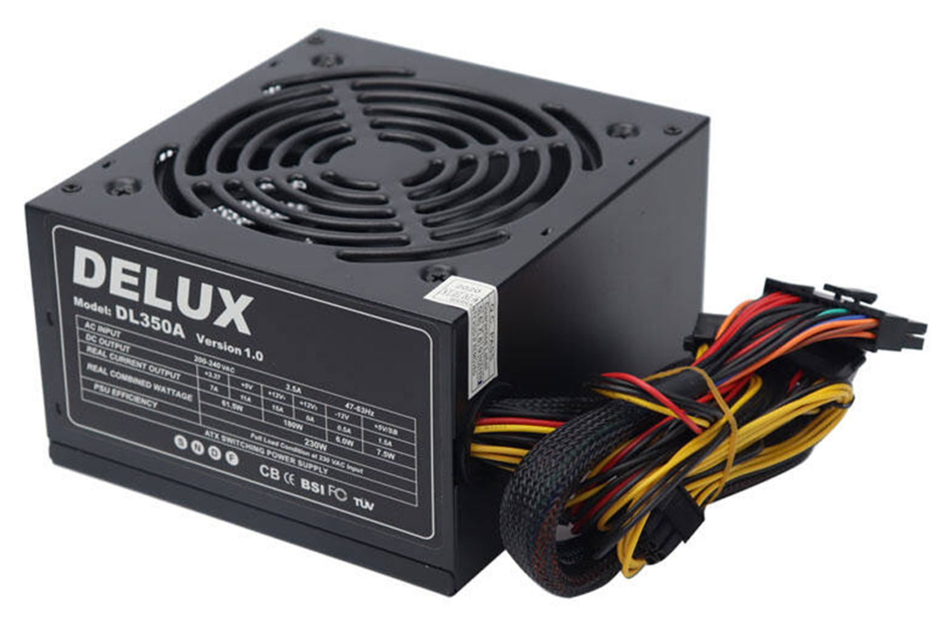 ابعاد پاور کامپیوتر دیلاکس DELUX DL350A با توان 230 وات