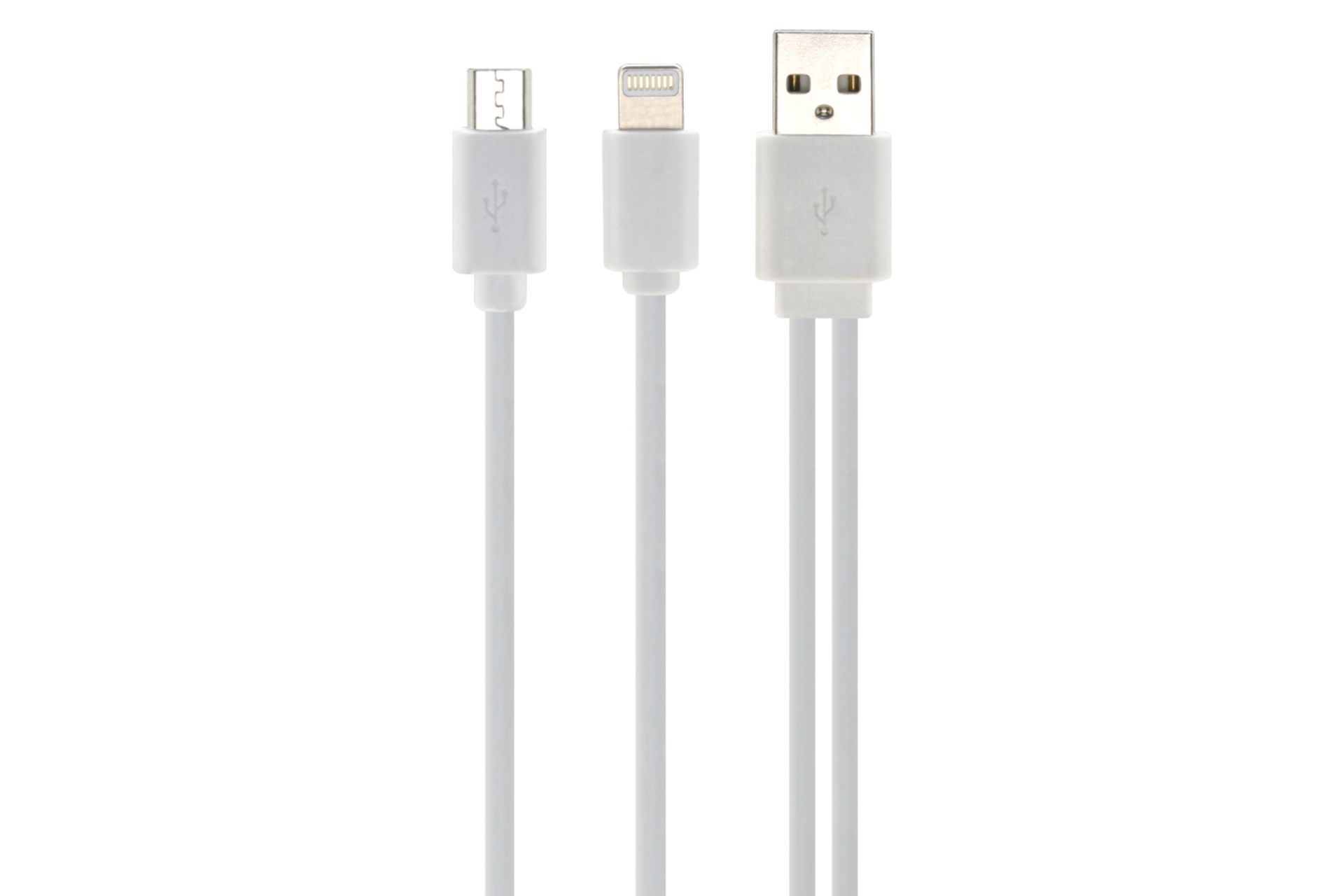 کابل شارژ USB تسکو USB به Micro-USB+Lightning مدل TC A28 2in1 با طول 0.2 متر سفید