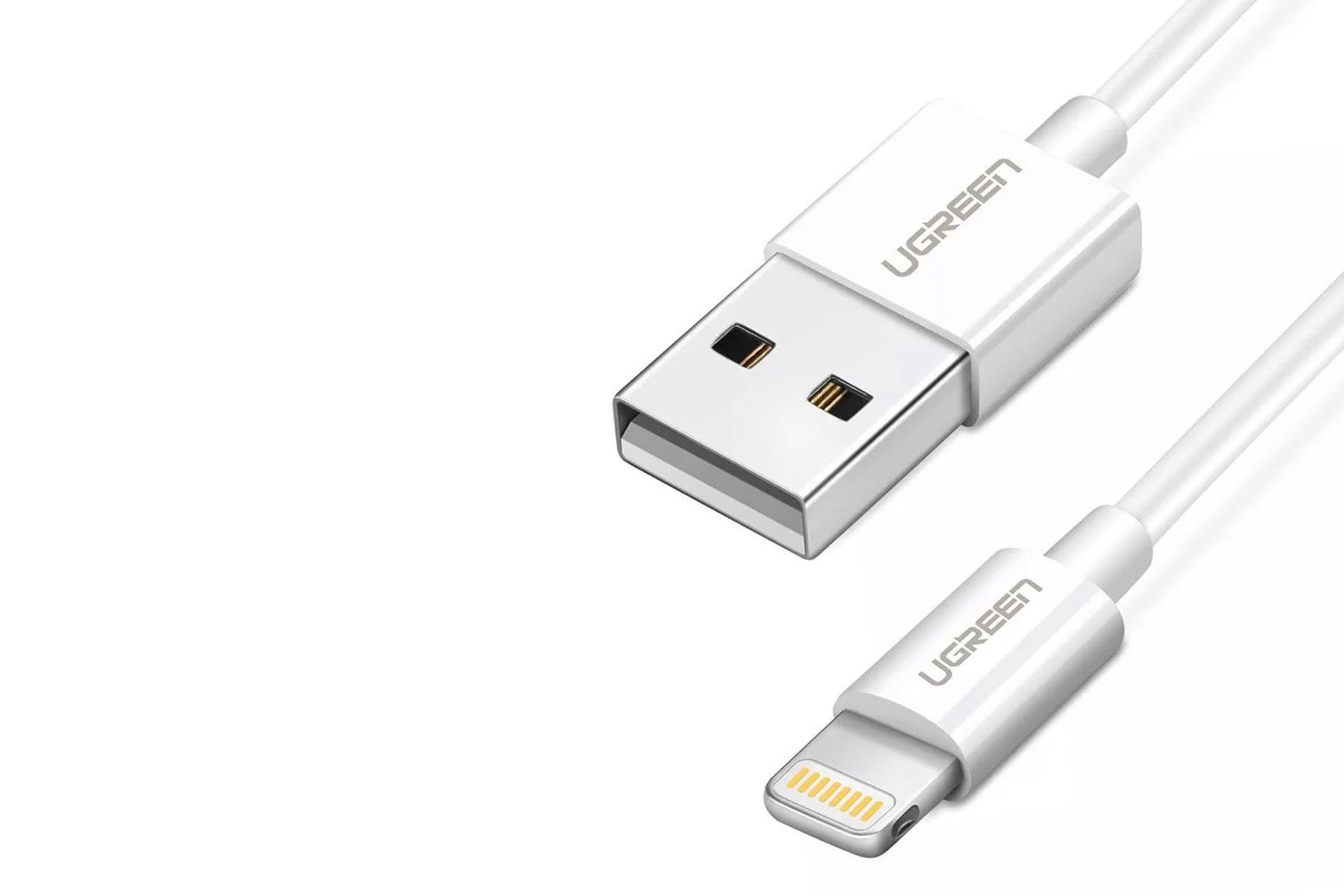 کانکتور کابل شارژ USB یوگرین USB به Lightning مدل US155 با طول 1 متر