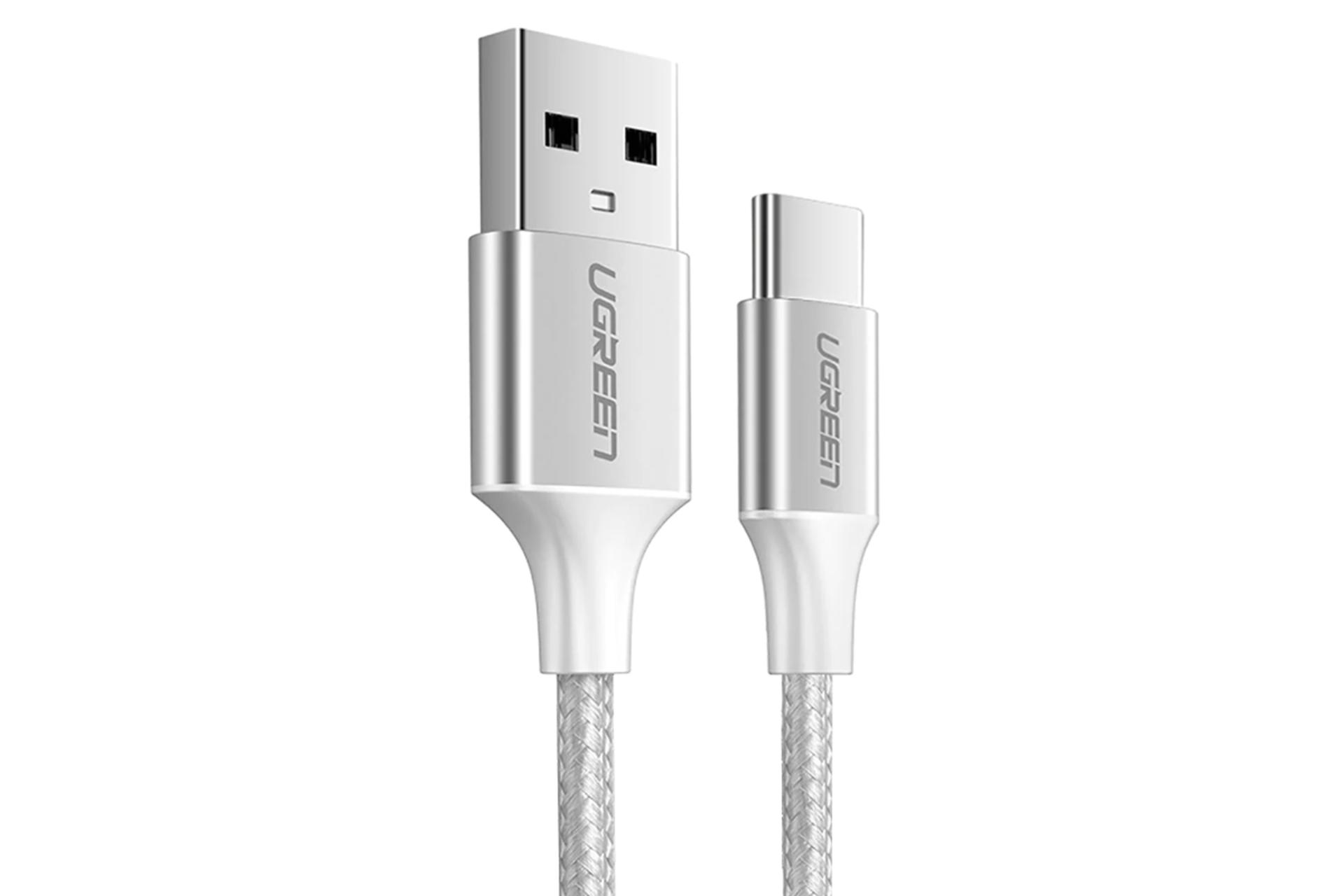 کابل شارژ USB یوگرین USB به Type-C مدل US288 با طول 1.5 متر نقره ای