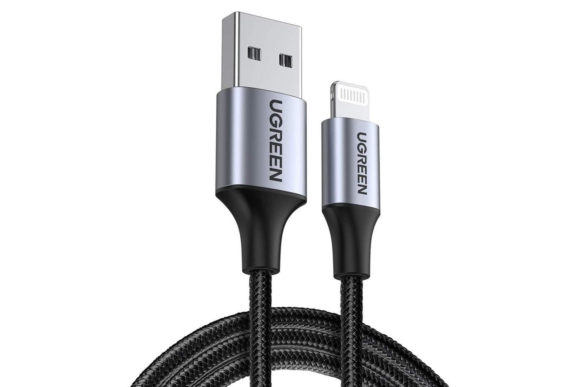کابل شارژ USB یوگرین USB به Lightning مدل US291 با طول 2 متر مشکی
