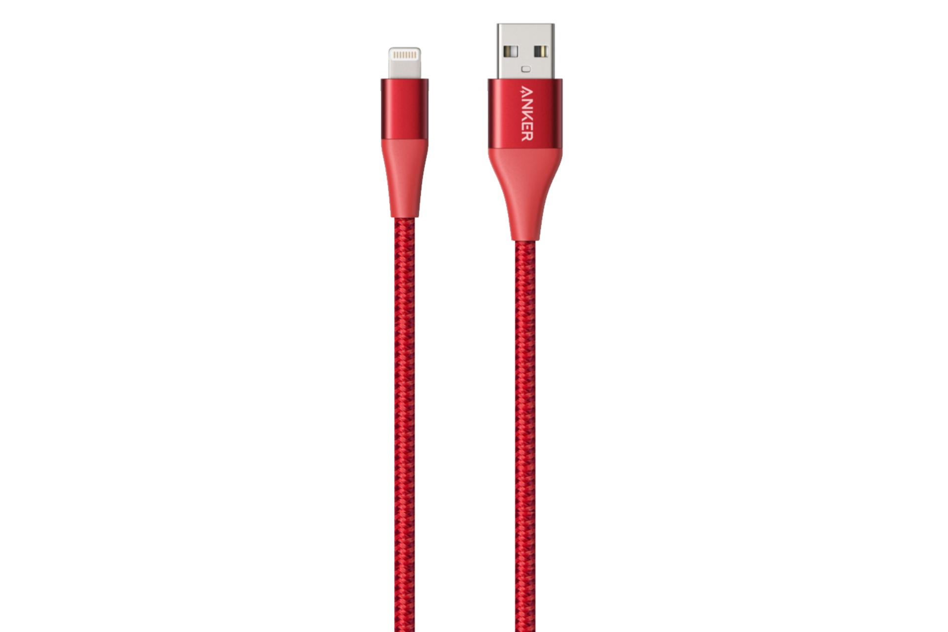 کابل شارژ USB انکر USB به Lightning مدل A8452 Powerline+ II با طول 0.9 متر قرمز