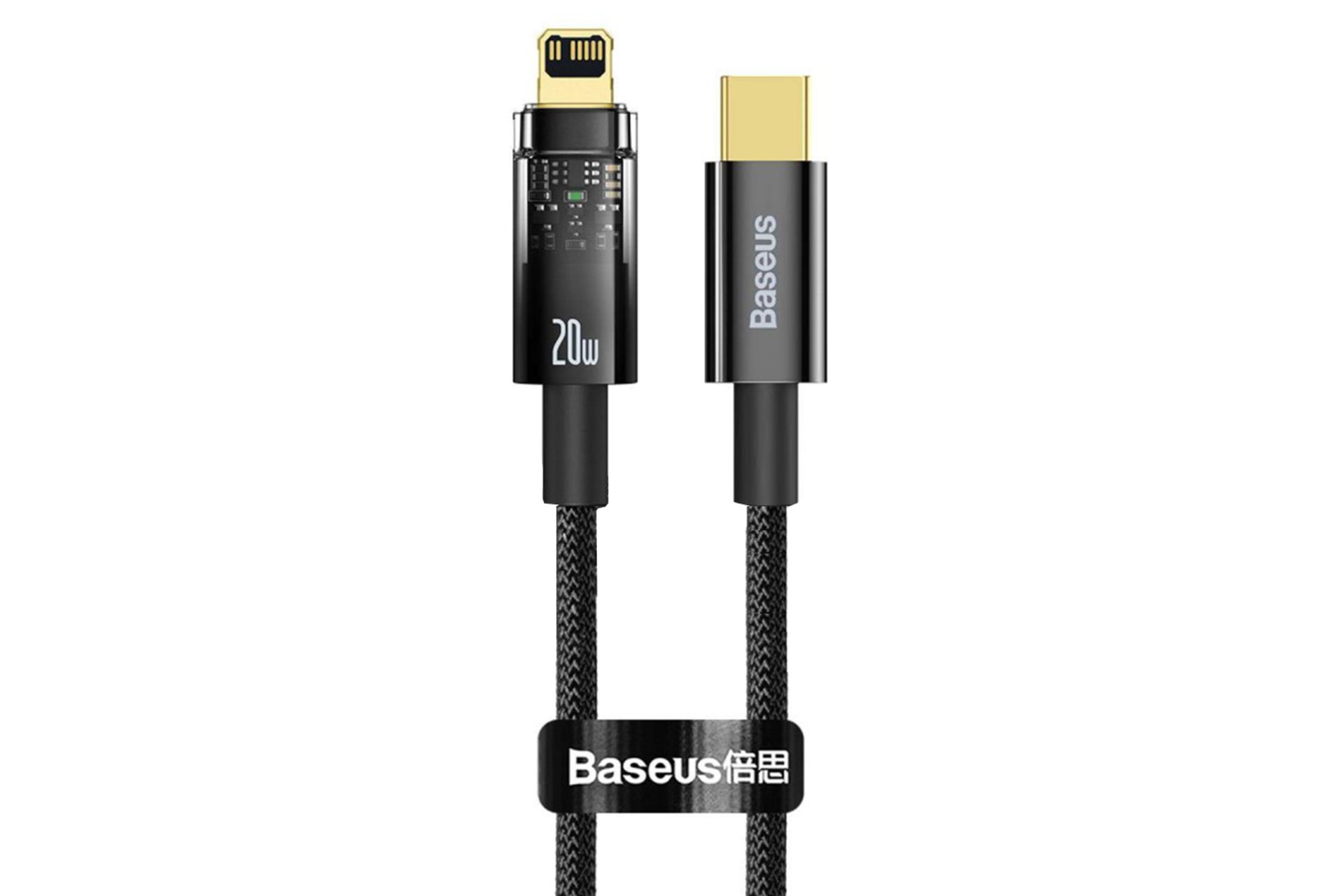 کابل شارژ USB باسئوس Type-C به Lightning مدل Explorer با طول 2 متر مشکی