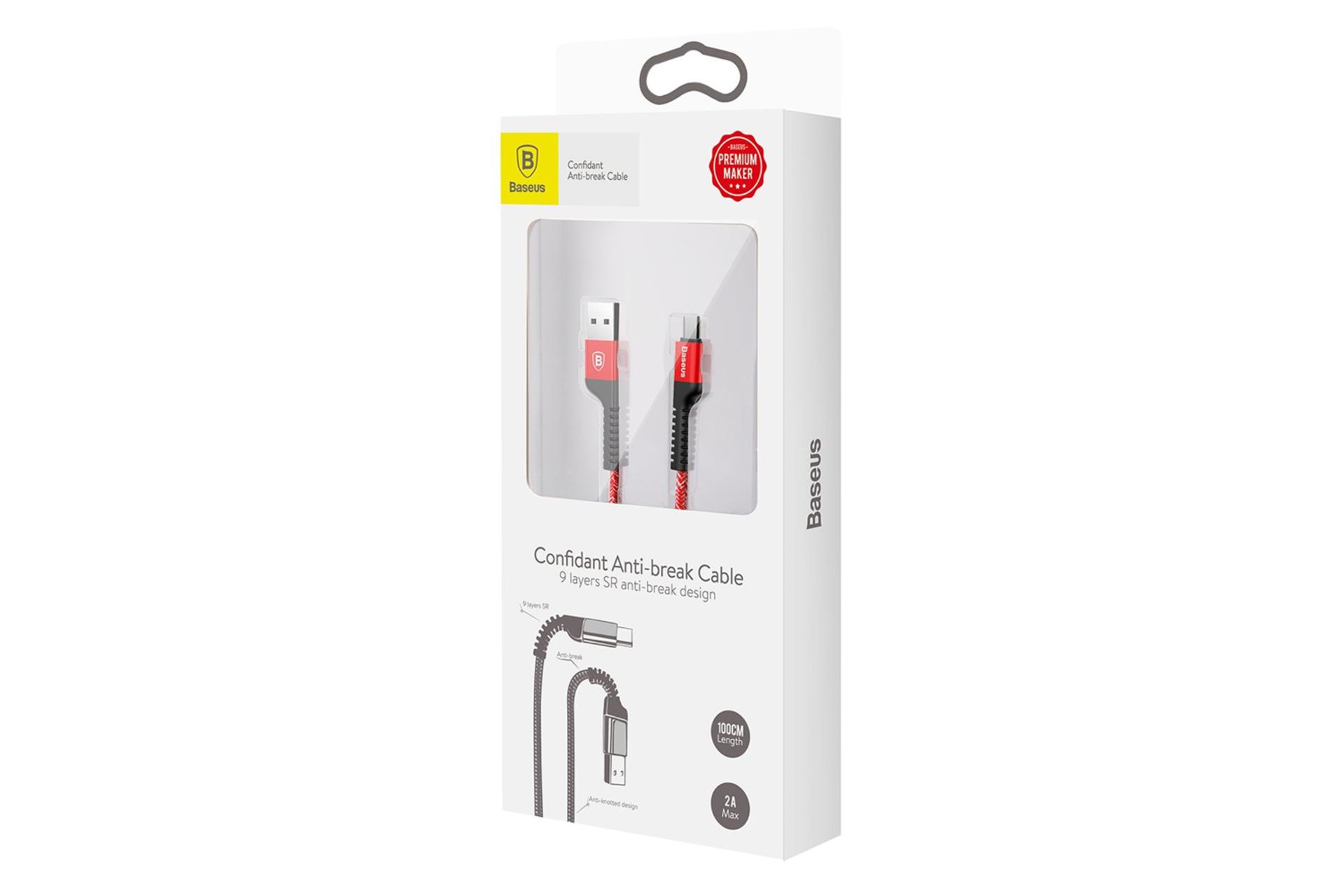 جعبه کابل شارژ USB باسئوس USB به Type-C مدل Confidant Anti-Break با طول 1 متر