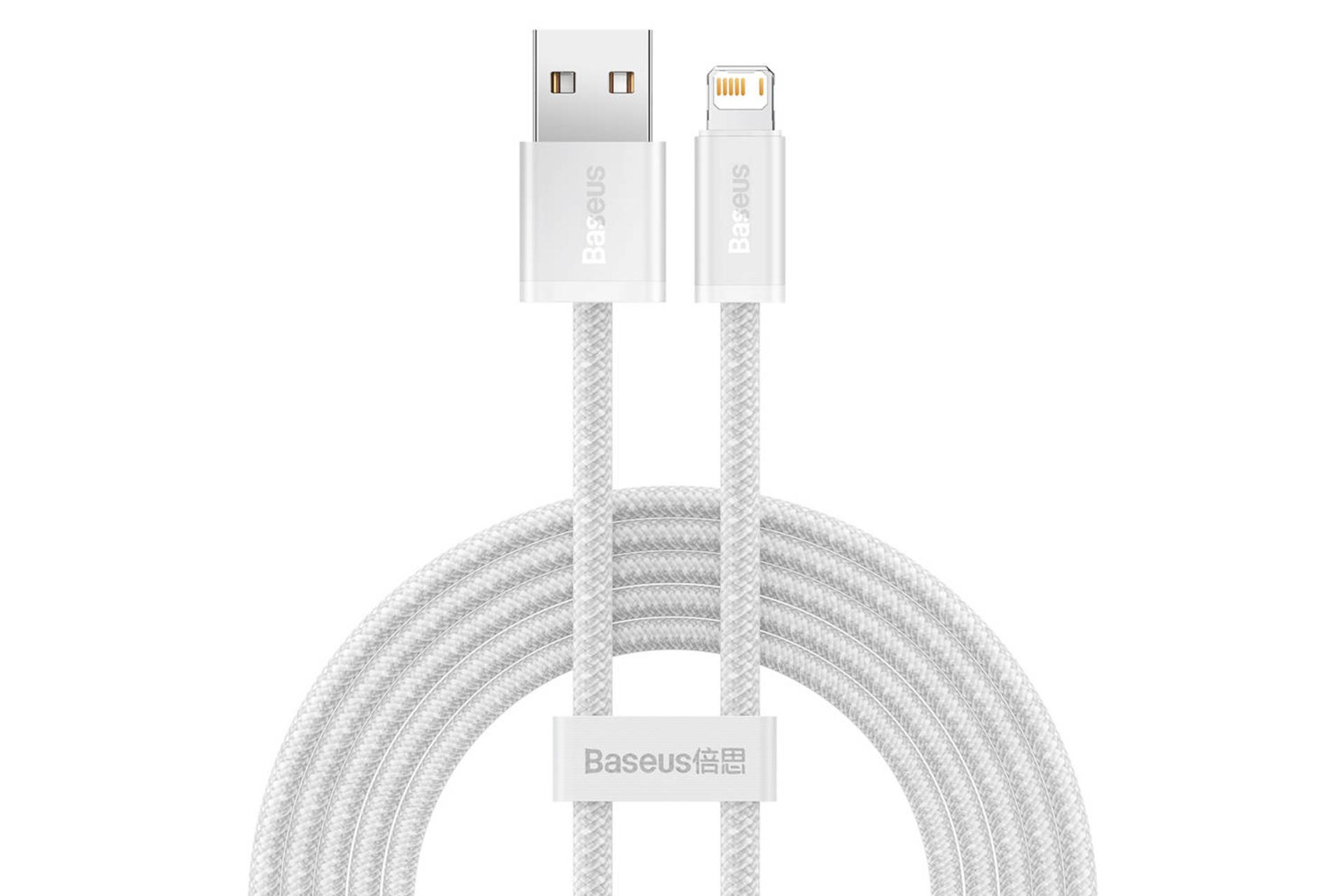 کابل شارژ USB باسئوس USB به Lightning مدل Dynamic با طول 2 متر سفید