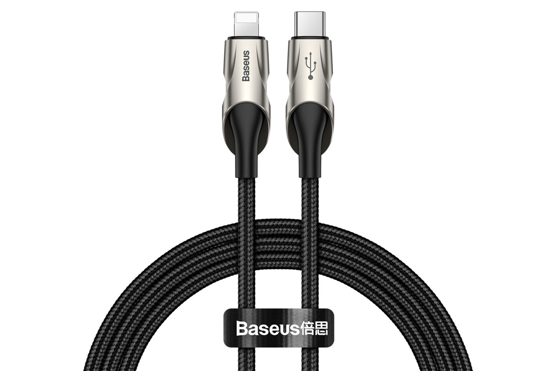 کابل شارژ USB باسئوس Type-C به Lightning مدل Fish Eye با طول 1 متر مشکی