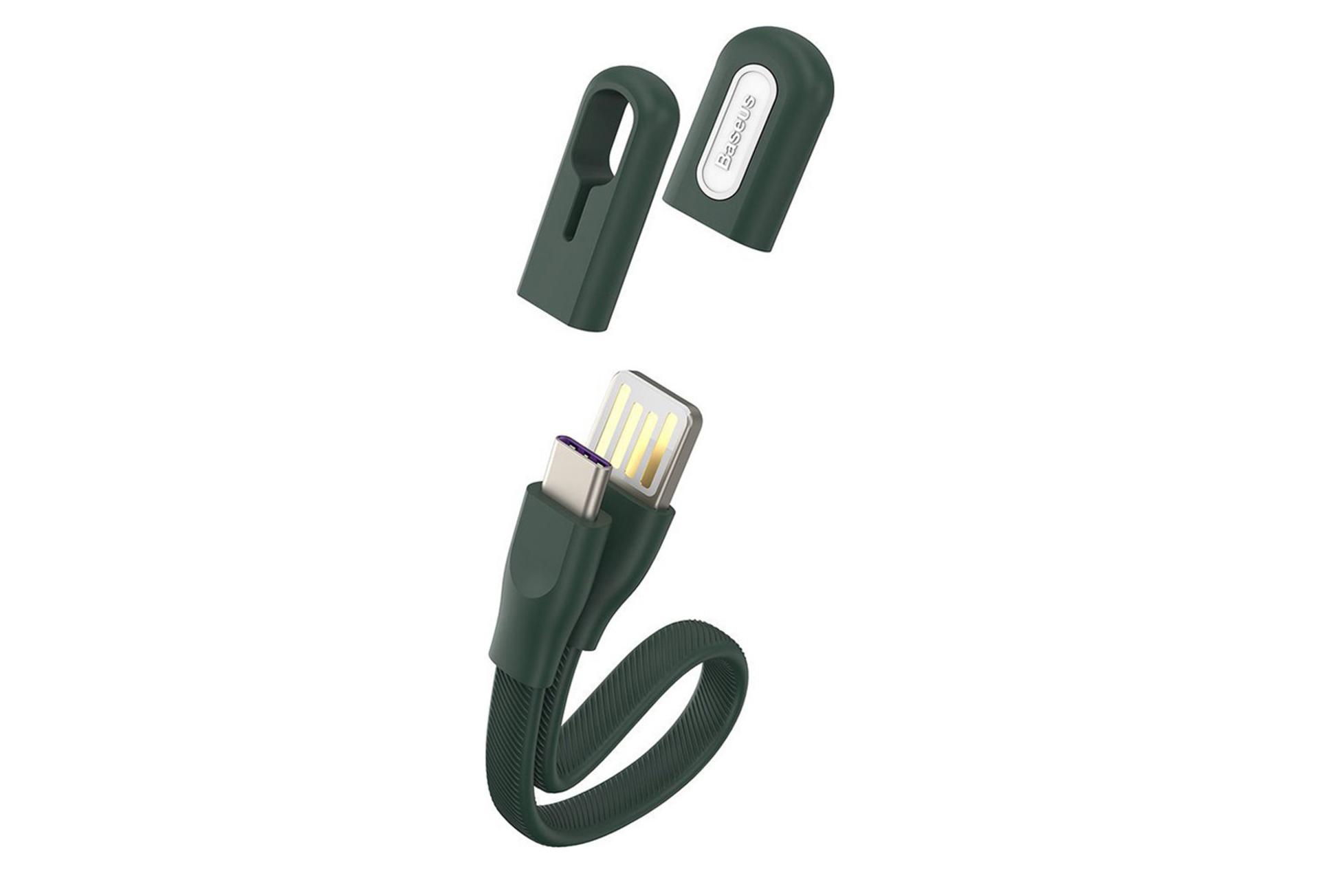 کابل شارژ USB باسئوس USB به Type-C مدل Bracelet با طول 0.22 متر مشکی