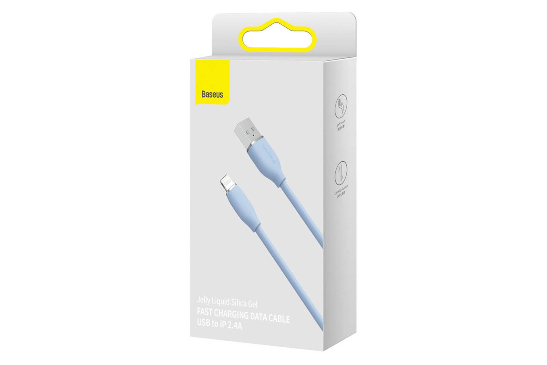 جعبه کابل شارژ USB باسئوس USB به Lightning مدل Jelly Liquid Silica Gel با طول 2 متر