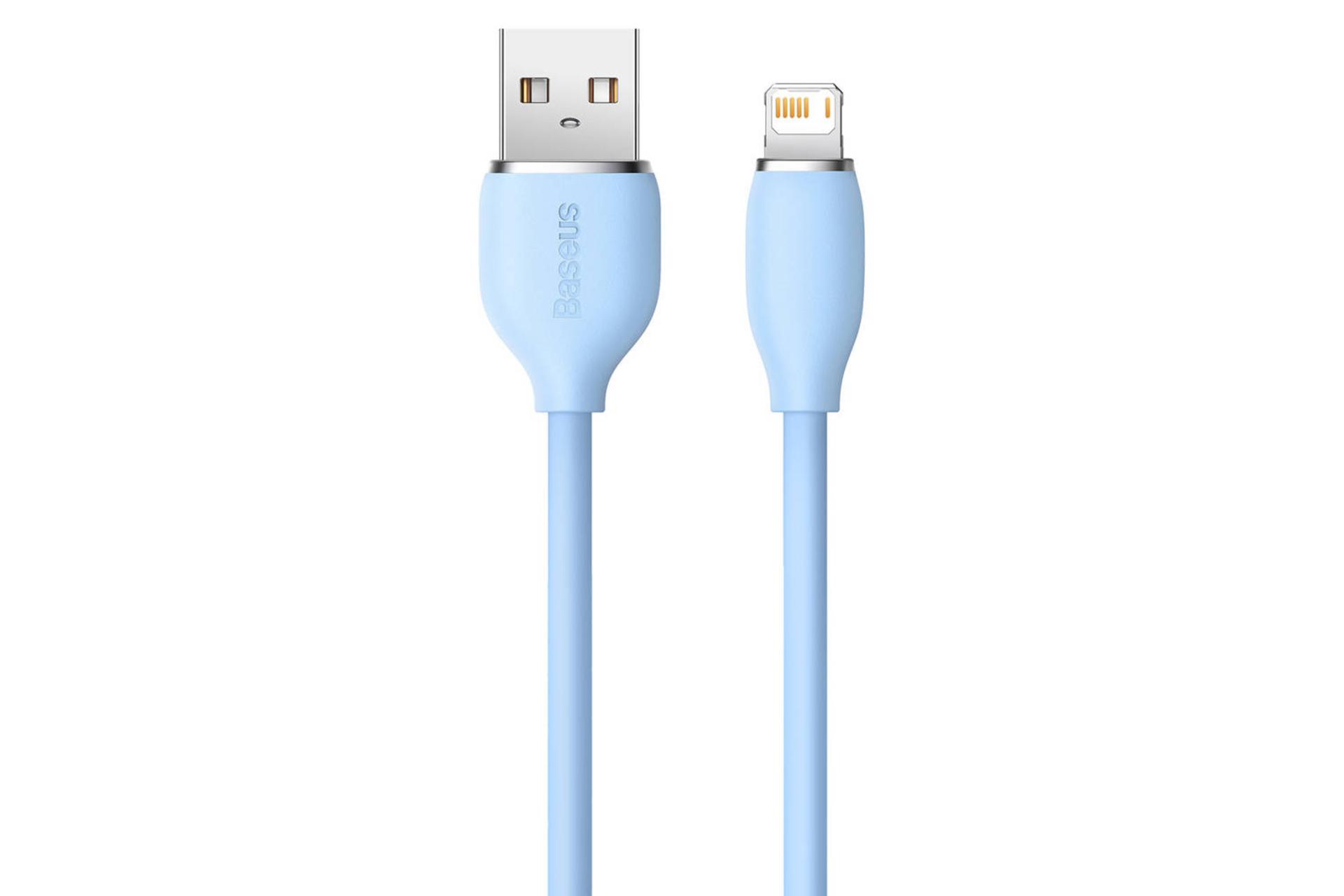 کابل شارژ USB باسئوس USB به Lightning مدل Jelly Liquid Silica Gel با طول 1.2 متر آبی