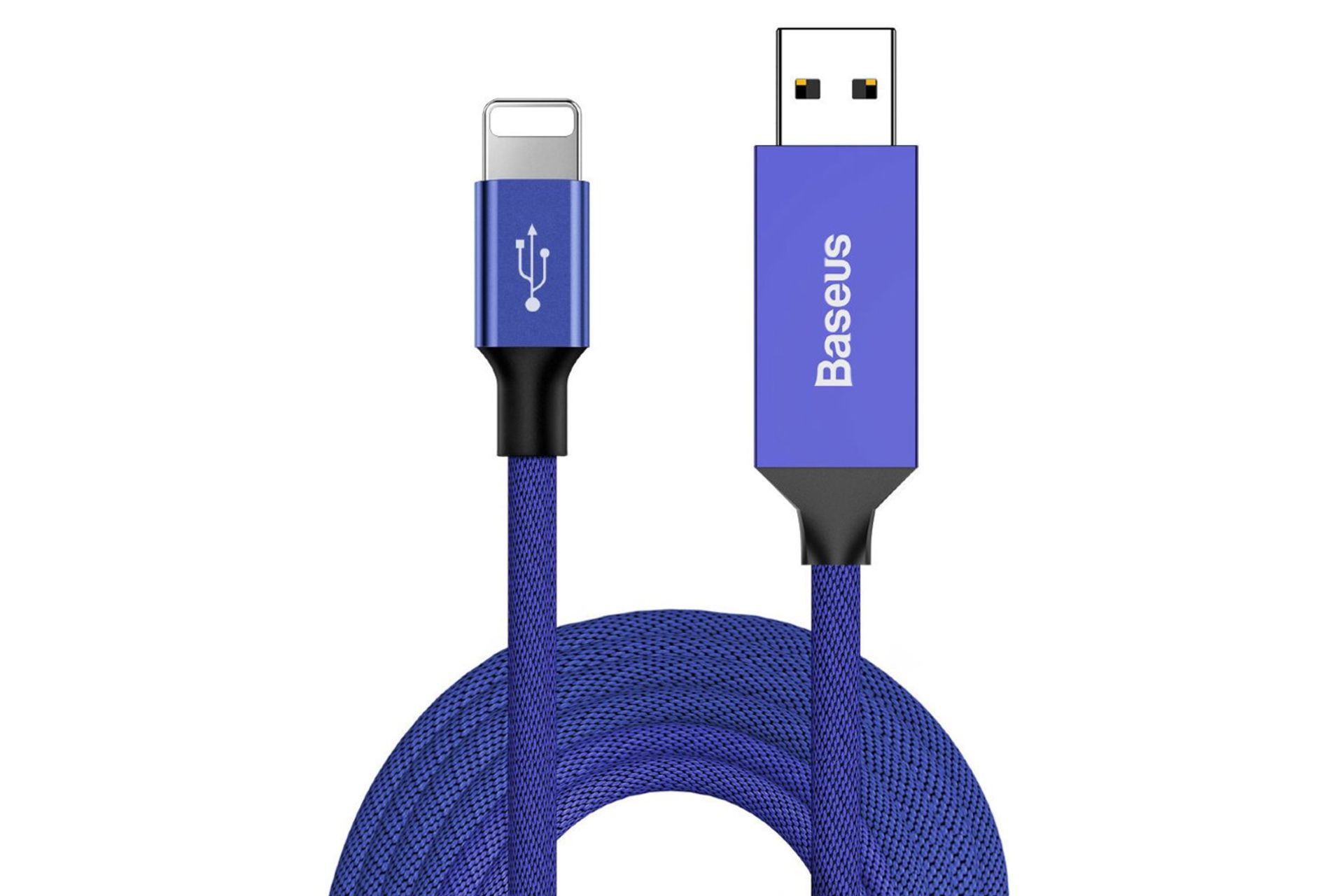 کابل شارژ USB باسئوس USB به Lightning مدل Artistic striped با طول 5 متر آبی