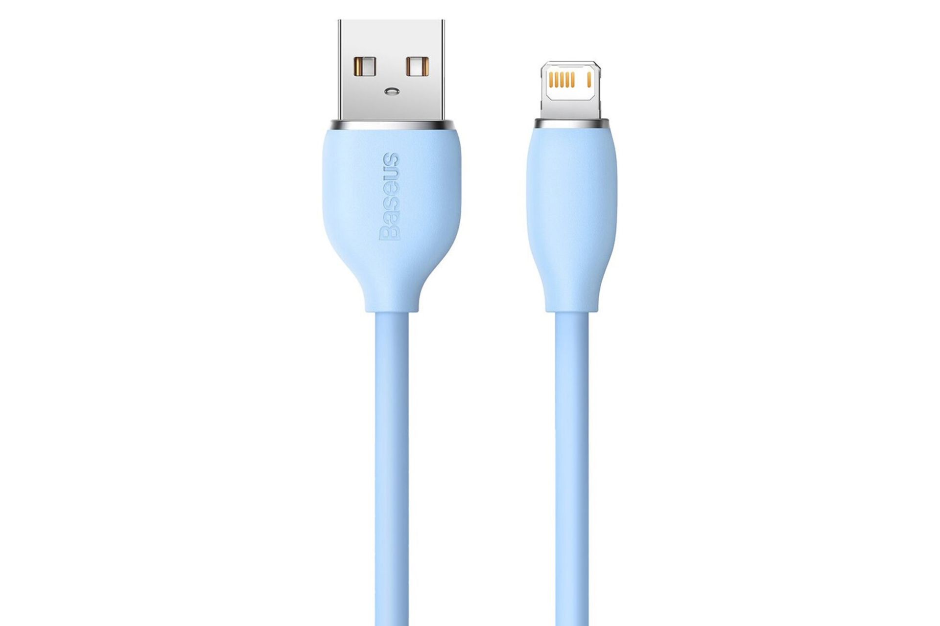 کابل شارژ USB باسئوس USB به Lightning مدل Jelly Liquid Silica Gel با طول 2 متر آبی