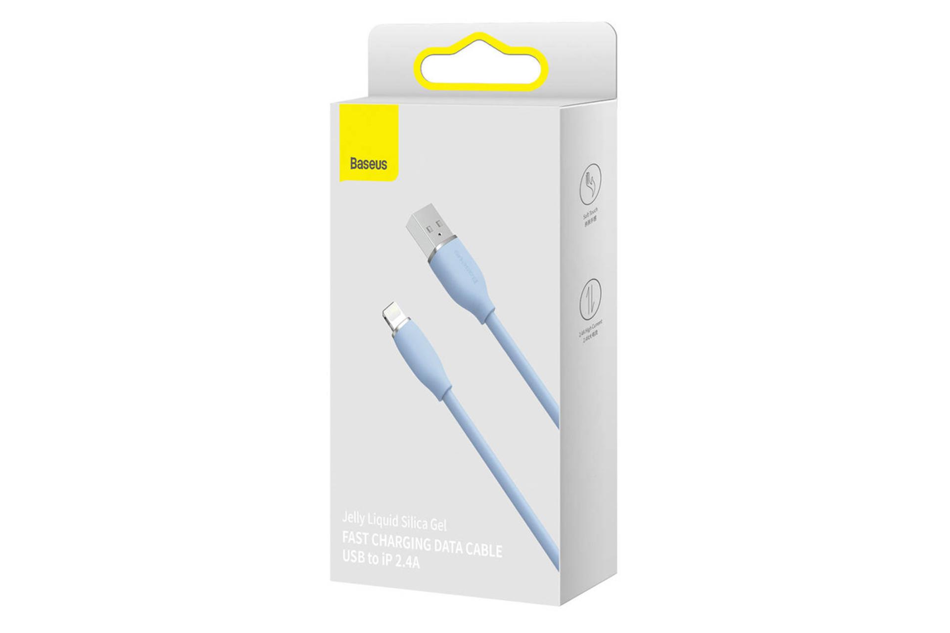 جعبه کابل شارژ USB باسئوس USB به Lightning مدل Jelly Liquid Silica Gel با طول 1.2 متر