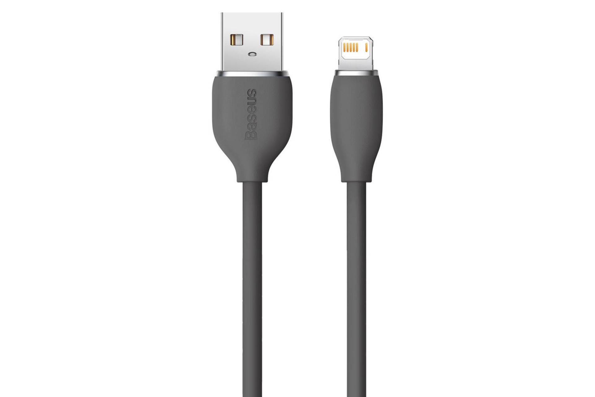 کابل شارژ USB باسئوس USB به Lightning مدل Jelly Liquid Silica Gel با طول 1.2 متر مشکی