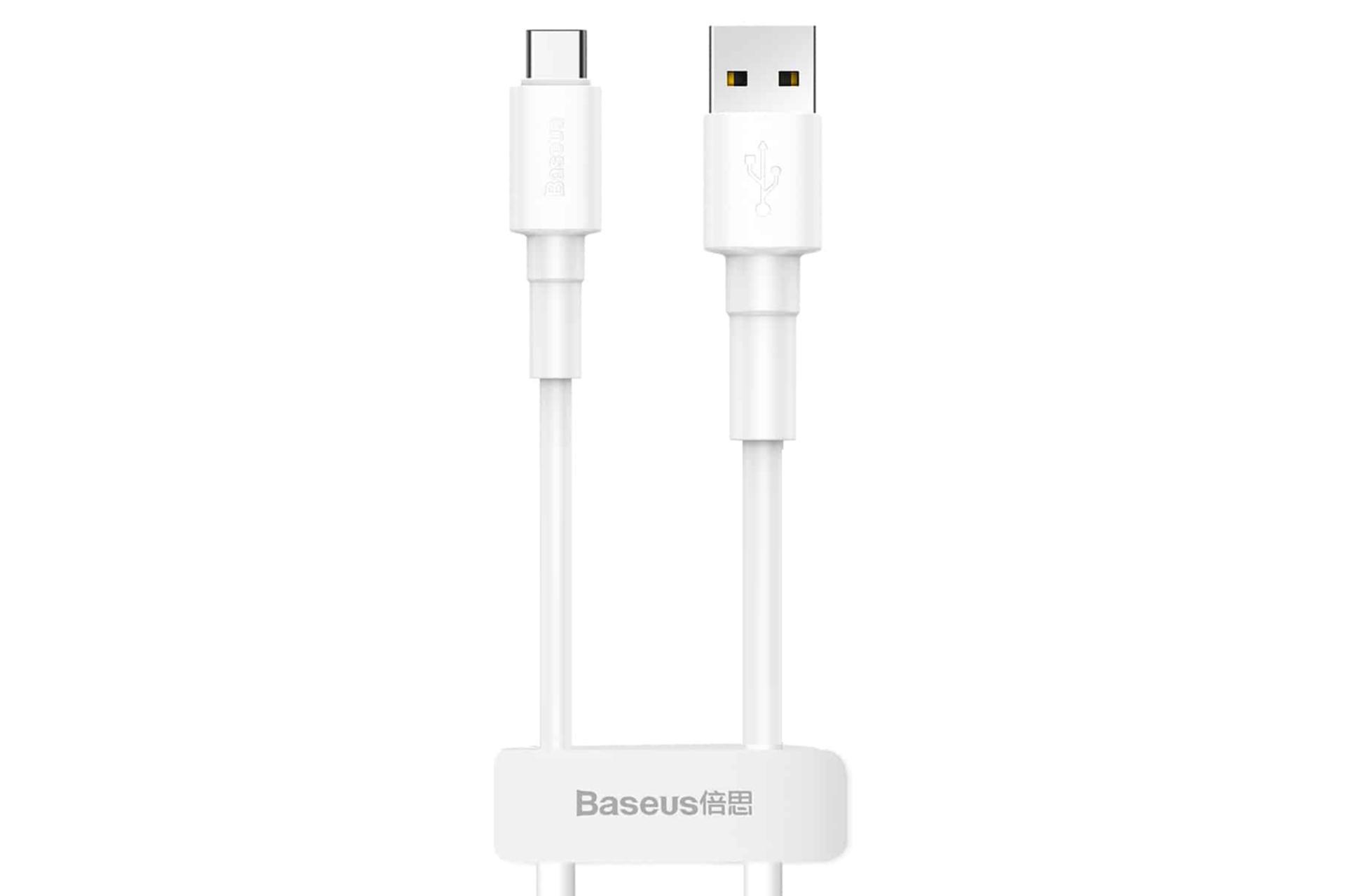 کابل شارژ USB باسئوس USB به Type-C مدل Mini White با طول 1 متر سفید