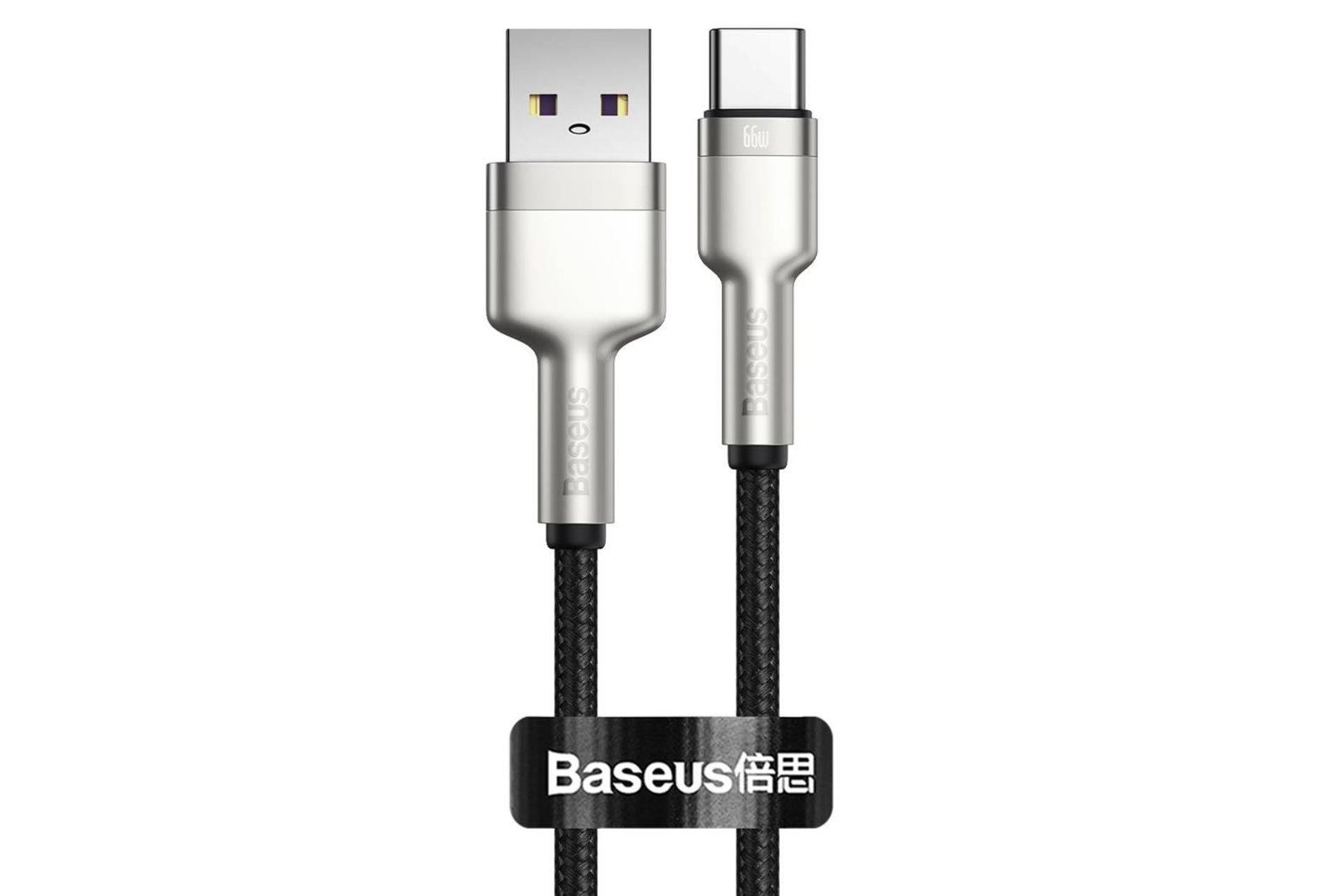 کابل شارژ USB باسئوس USB به Type-C مدل Cafule Metal 66w با طول 0.25 متر مشکی