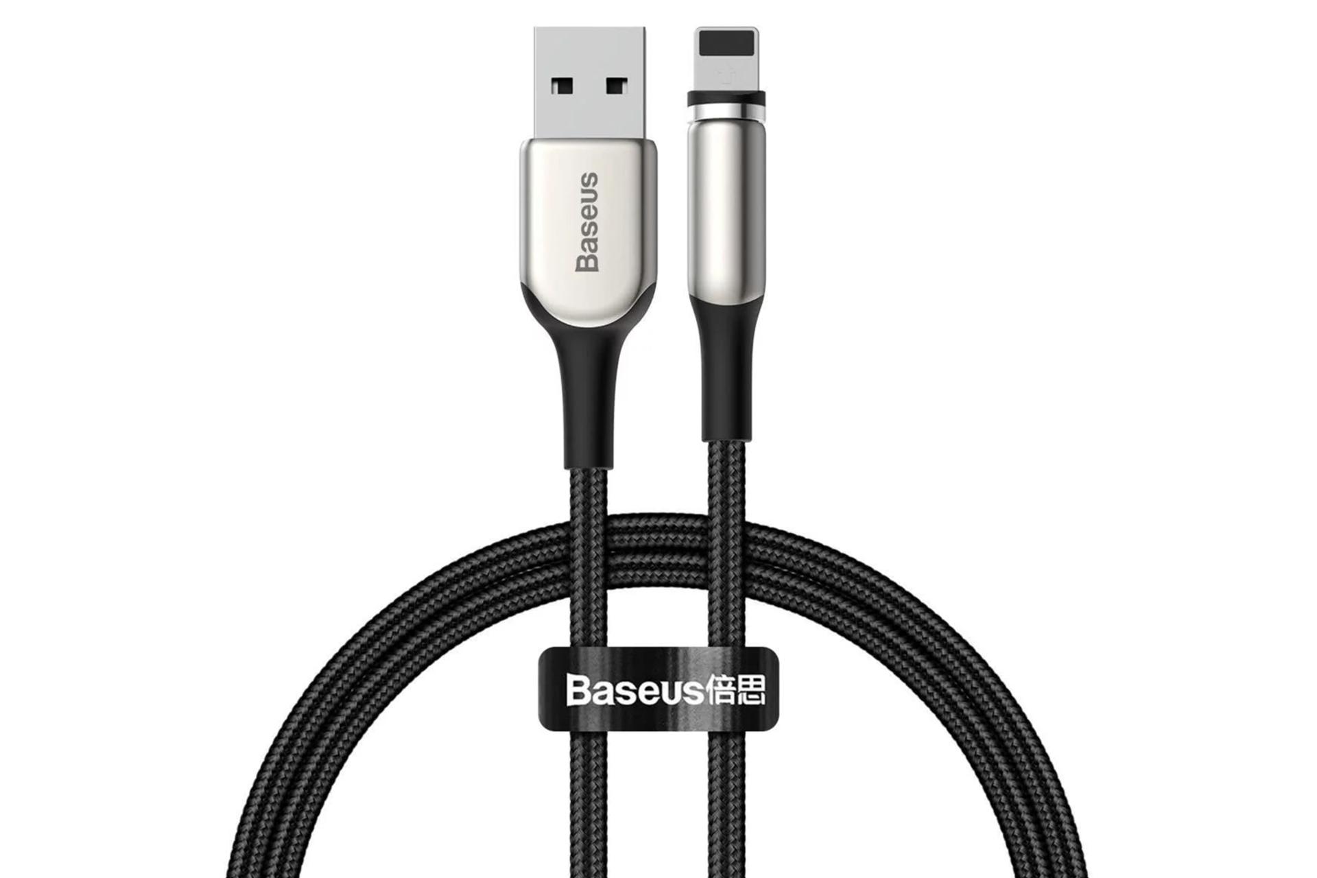 کابل شارژ USB باسئوس USB به Lightning مدل Zinc Magnetic 2A با طول 1 متر مشکی