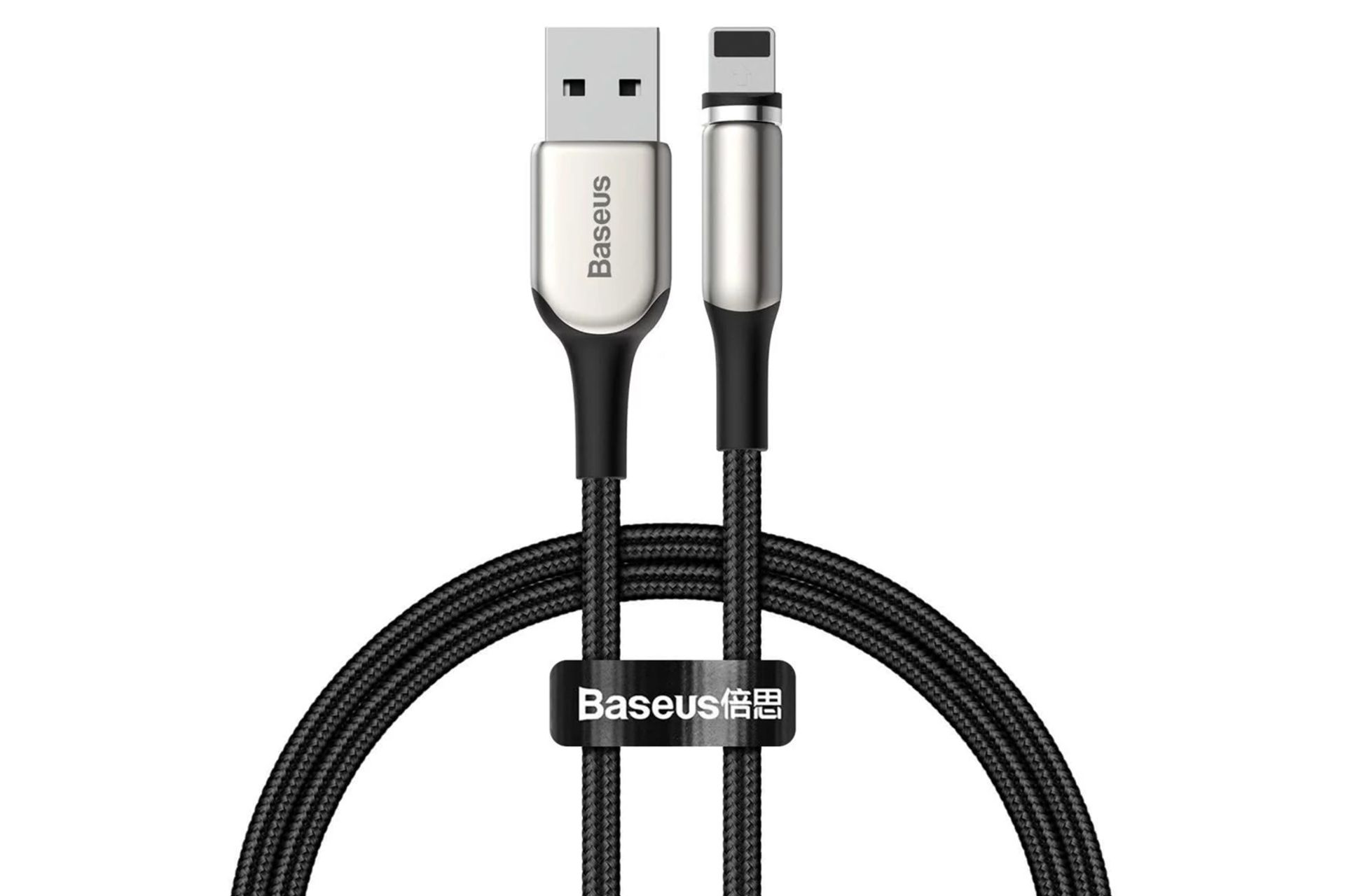 کابل شارژ USB باسئوس USB به Lightning مدل Zinc Magnetic 2A با طول 1 متر مشکی