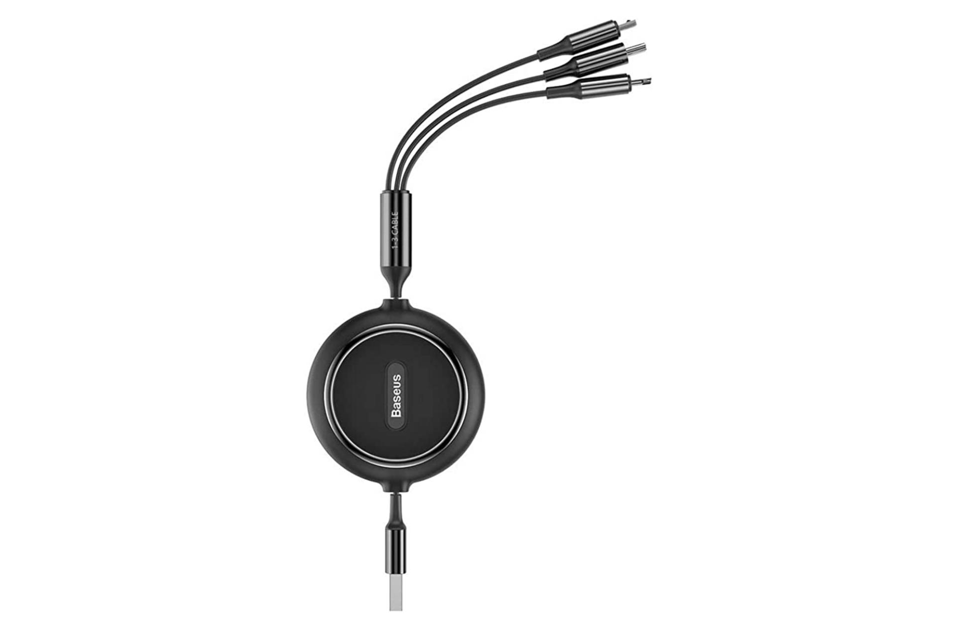 کابل شارژ USB باسئوس USB به Type-C+Micro-USB+Lightning مدل Golden Loop با طول 1.2 متر