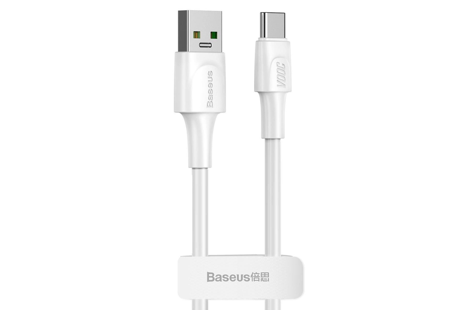 کابل شارژ USB باسئوس USB به Type-C مدل Series VOOC Flash با طول 2 متر سفید