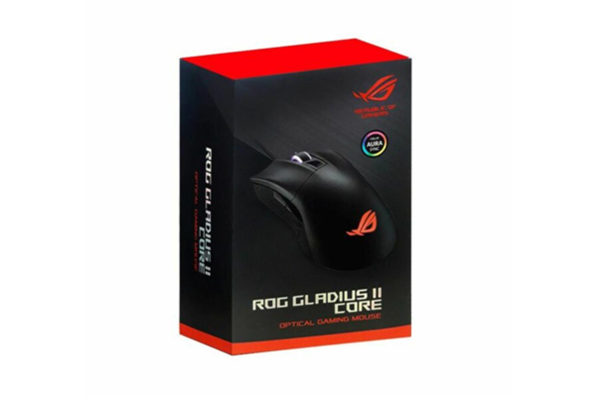 نمای جعبه ماوس باسیم ایسوس ROG Gladius II Core