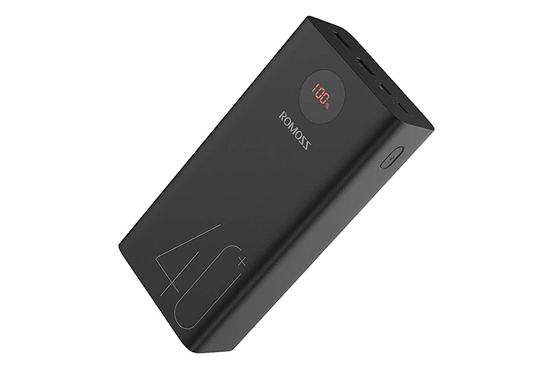 نمای پورت پاوربانک روموس PEA40 با ظرفیت 40000 میلی‌آمپر ساعت