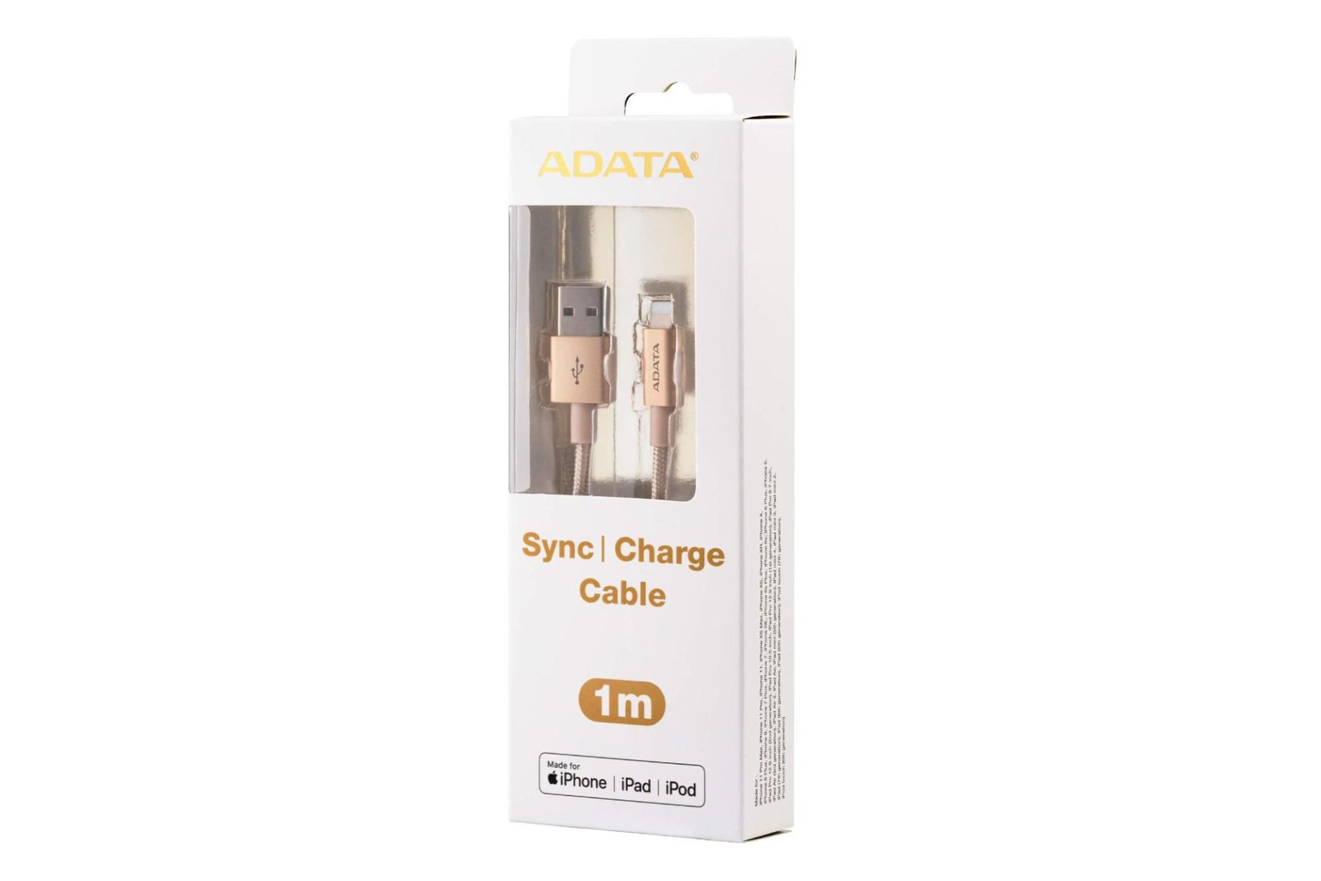 جعبه کابل شارژ USB ای دیتا Type-A به Lightning مدل Sync & Charge با طول 1 متر