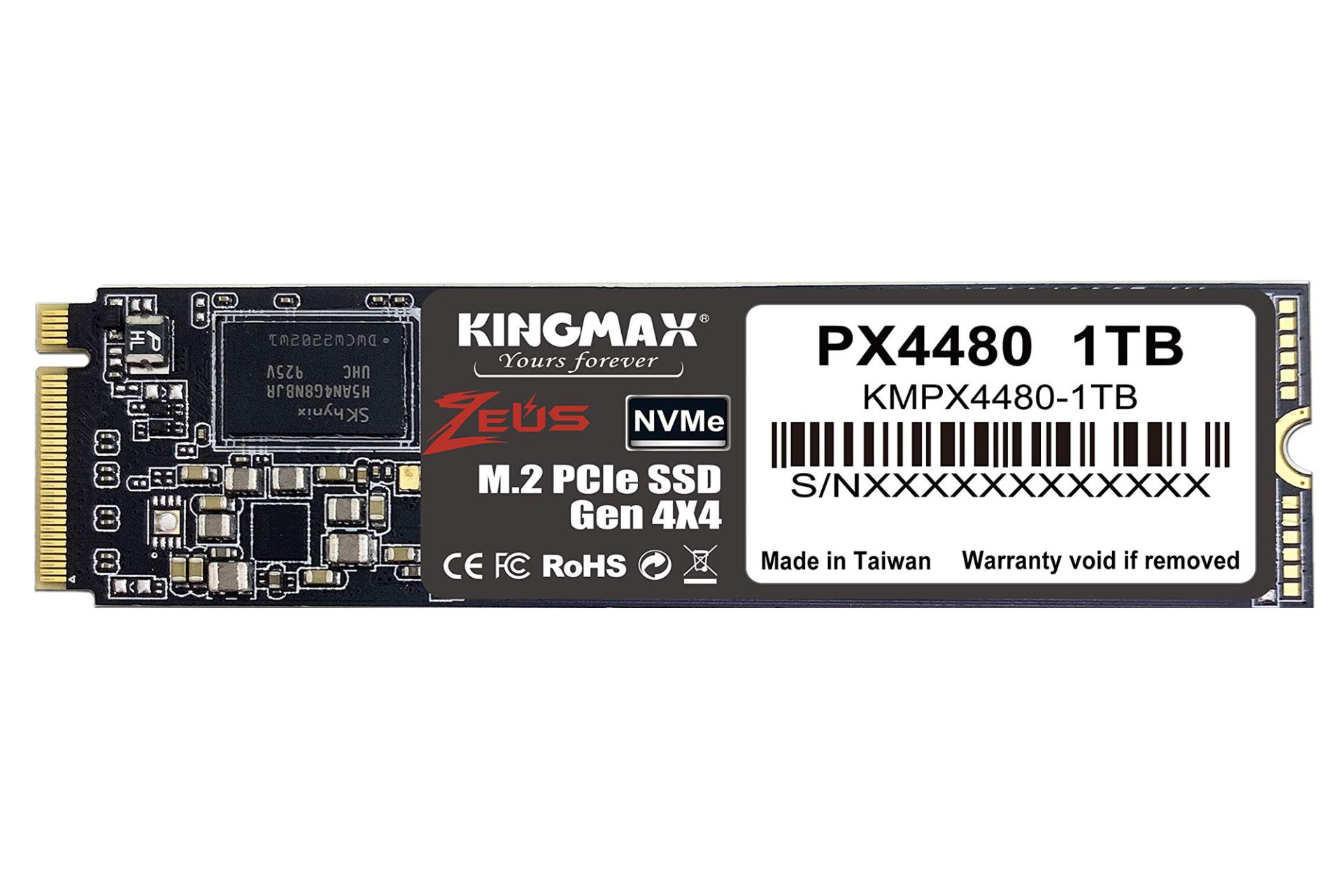 ابعاد SSD کینگ مکس PX4480 NVMe M.2 ظرفیت 1 ترابایت