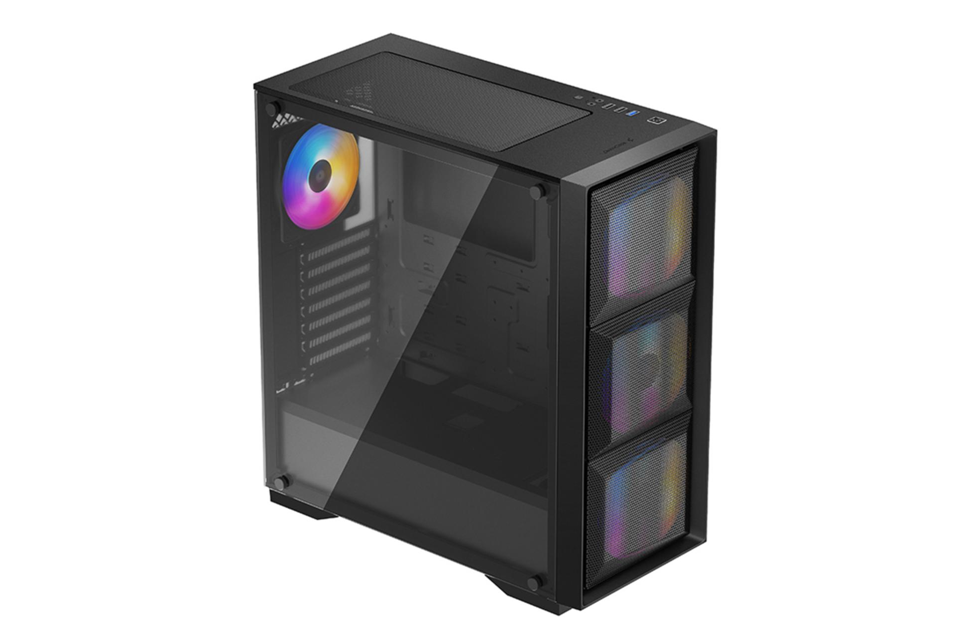 نمای نیم رخ جلو، بالا و سمت چپ کیس کامپیوتر دیپ کول MATREXX 50 MESH 4FS