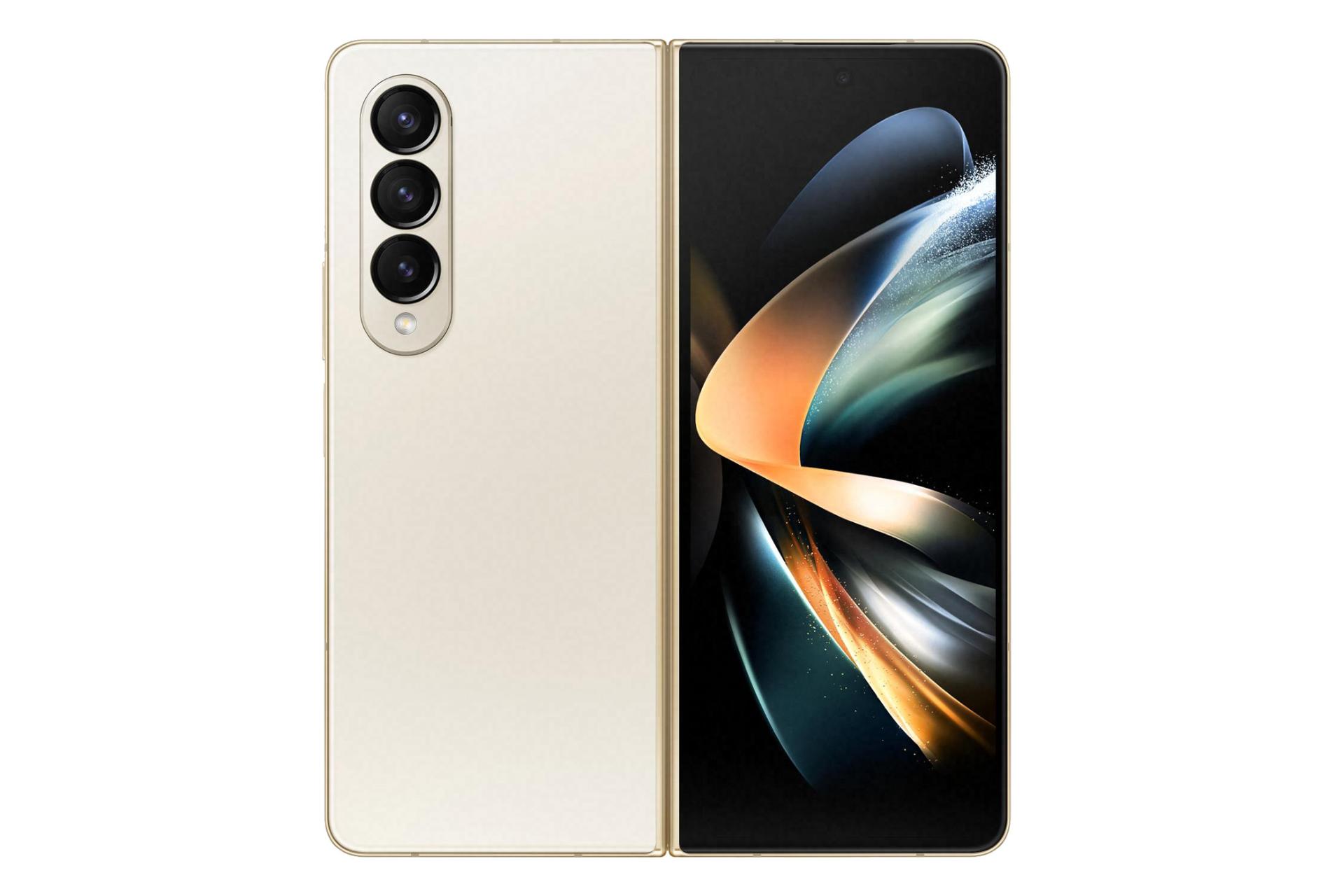 گلکسی زد فولد ۴ سفید رنگ در حالت باز