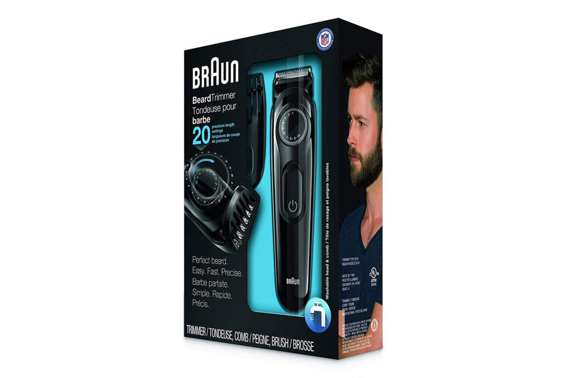 بسته بندی ماشین اصلاح و ریش تراش براون Braun BT3020