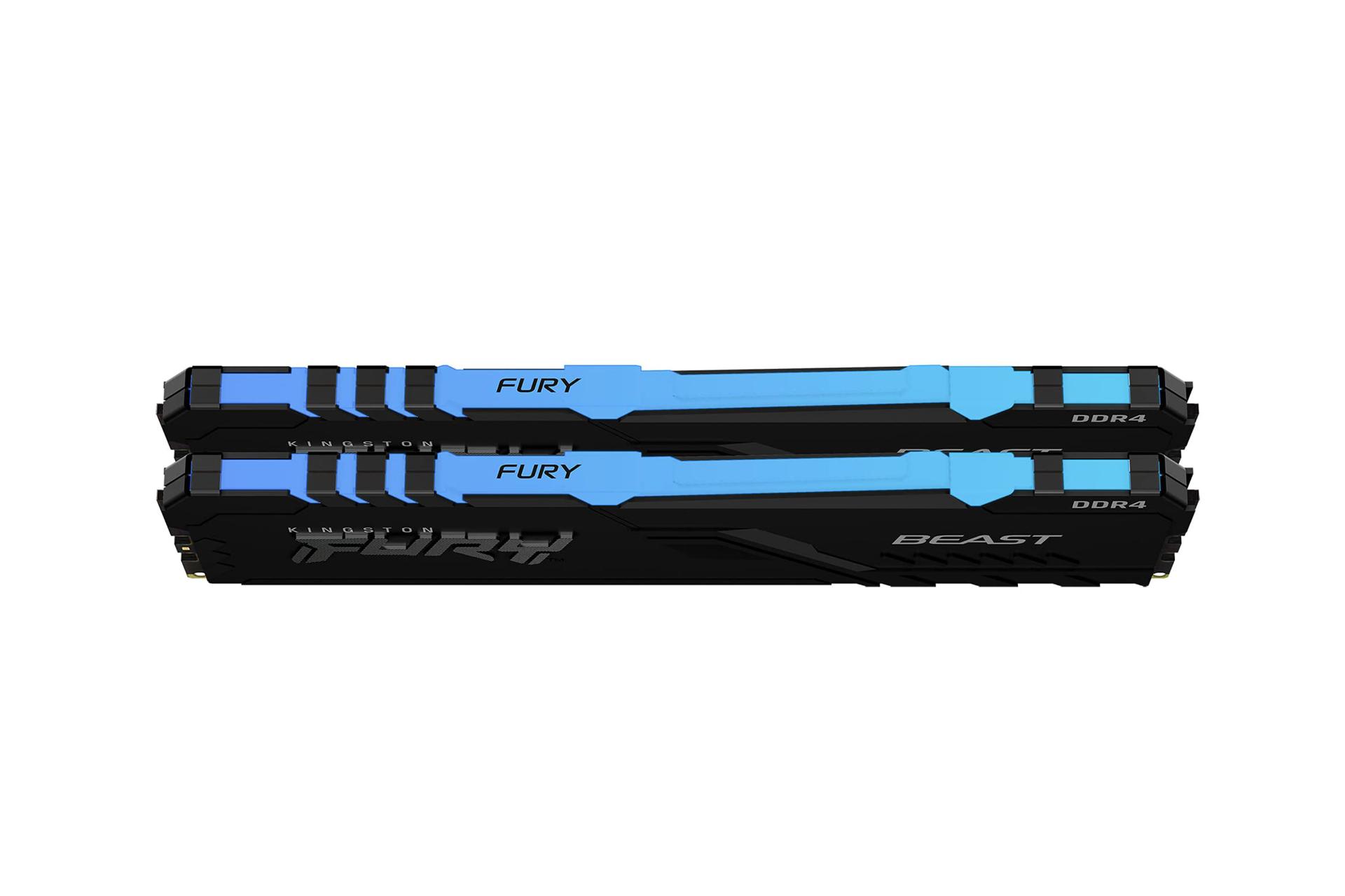 رم هایپر ایکس Fury Beast RGB ظرفیت 32 گیگابایت (2x16) از نوع DDR4-3200 نمای بالا