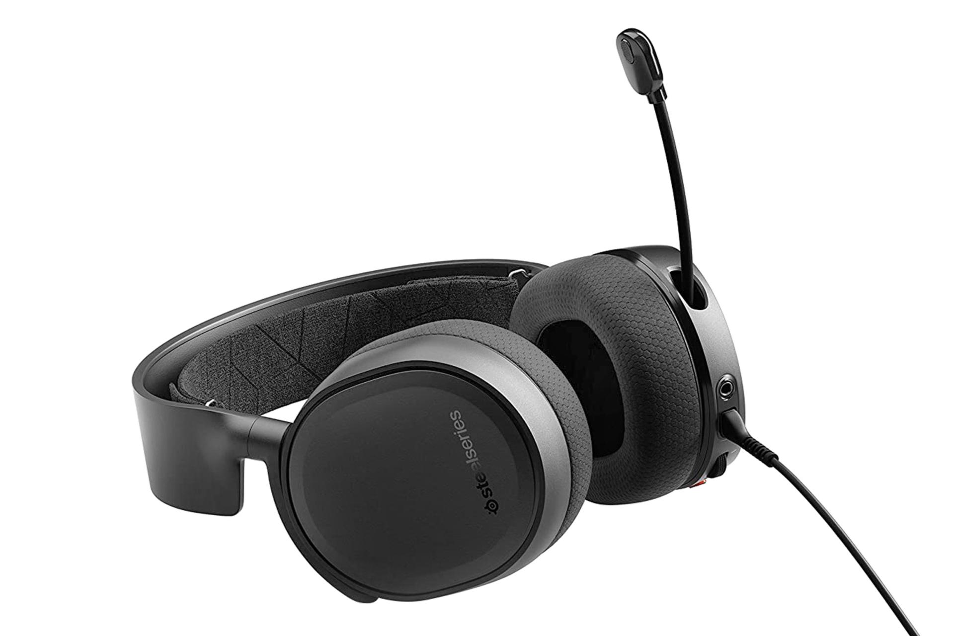 نمای پایین هدست گیمینگ استیل سریز SteelSeries Arctis 3 مشکی