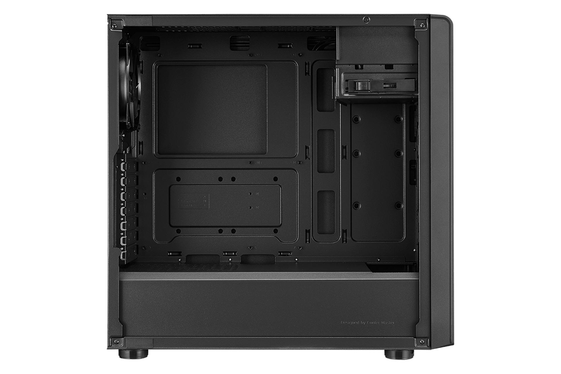 نمای داخل سمت چپ کیس کامپیوتر کولر مستر ELITE 500 TG ODD