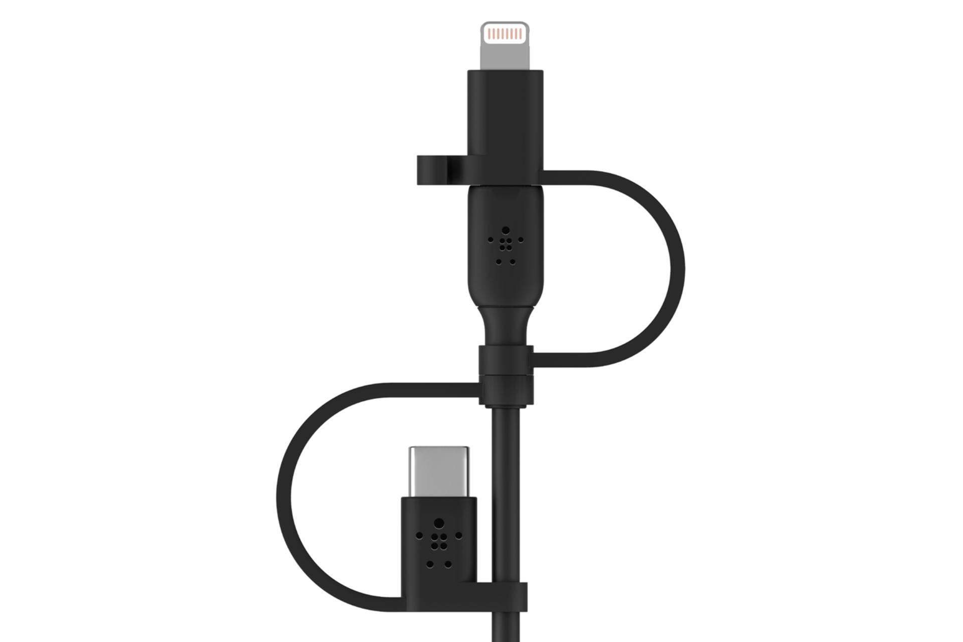 کابل شارژ USB بلکین USB به Type-C+Micro-USB+Lightning مدل BoostCharge Universal CAC001 با طول 1 متر