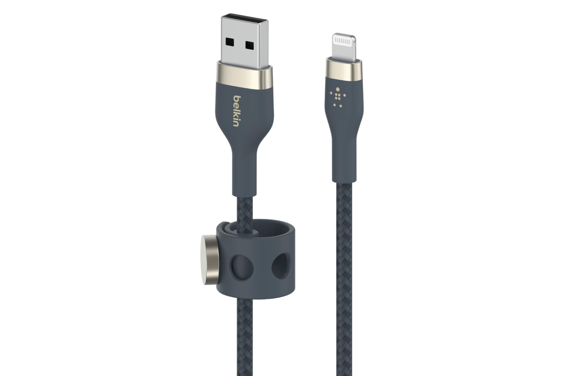 کابل شارژ USB بلکین USB به Lightning مدل BoostCharge Pro Flex CAA010 با طول 1 متر آبی