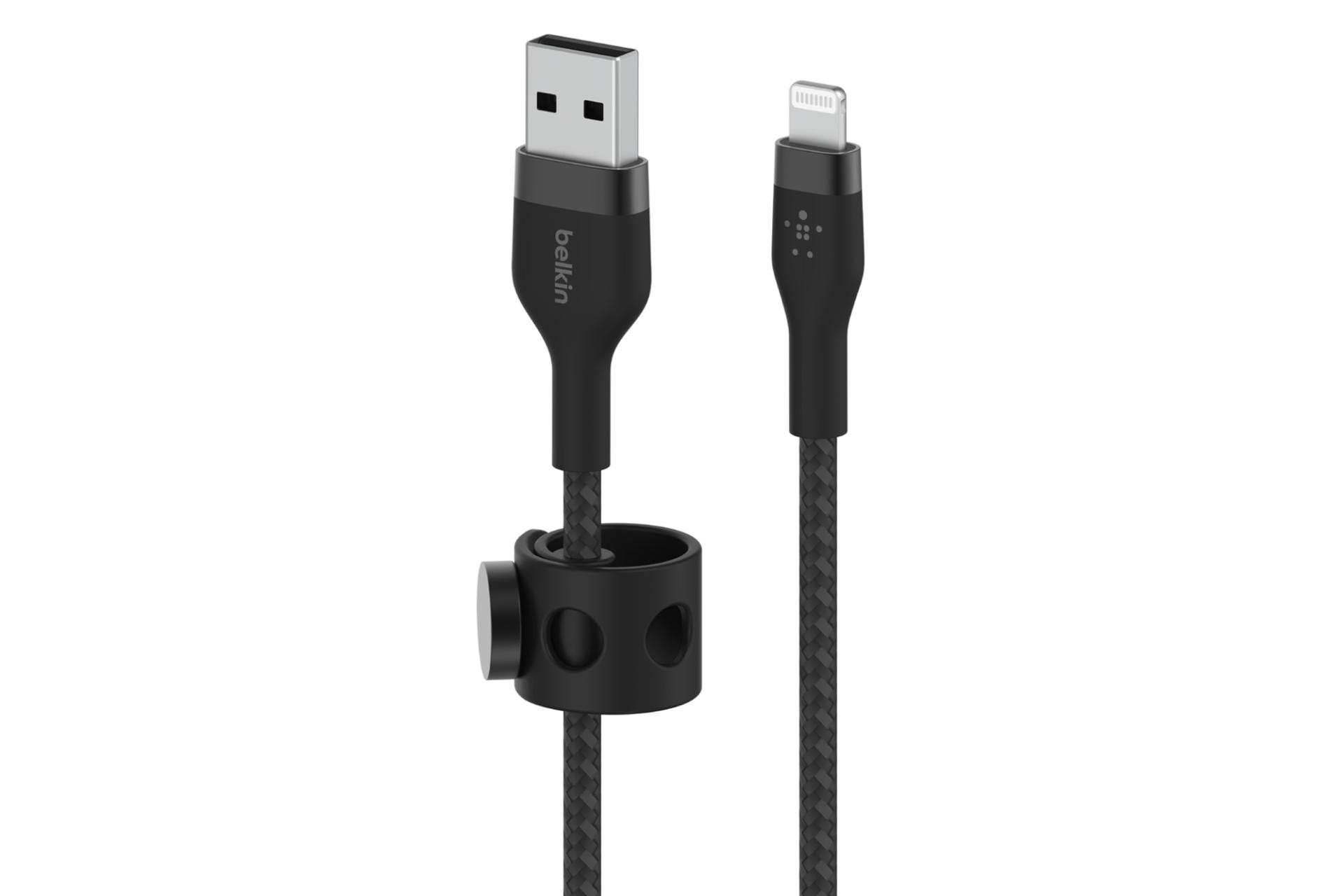 کابل شارژ USB بلکین USB به Lightning مدل BoostCharge Pro Flex CAA010 با طول 1 متر مشکی