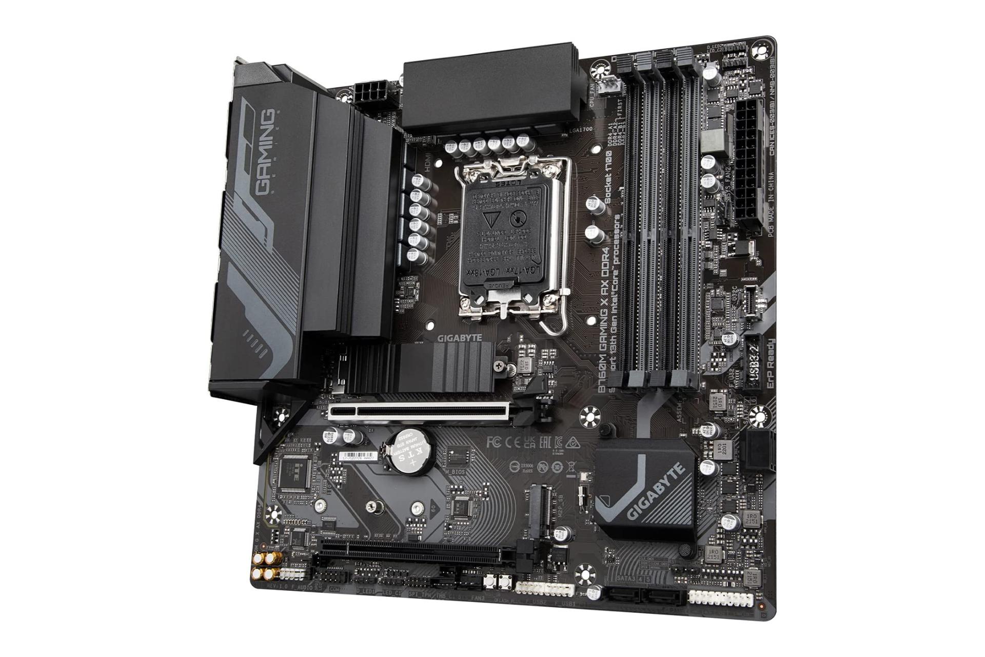 نمای کناری مادربرد گیگابایت GIGABYTE B760M GAMING X AX DDR4 (rev. 1.x)