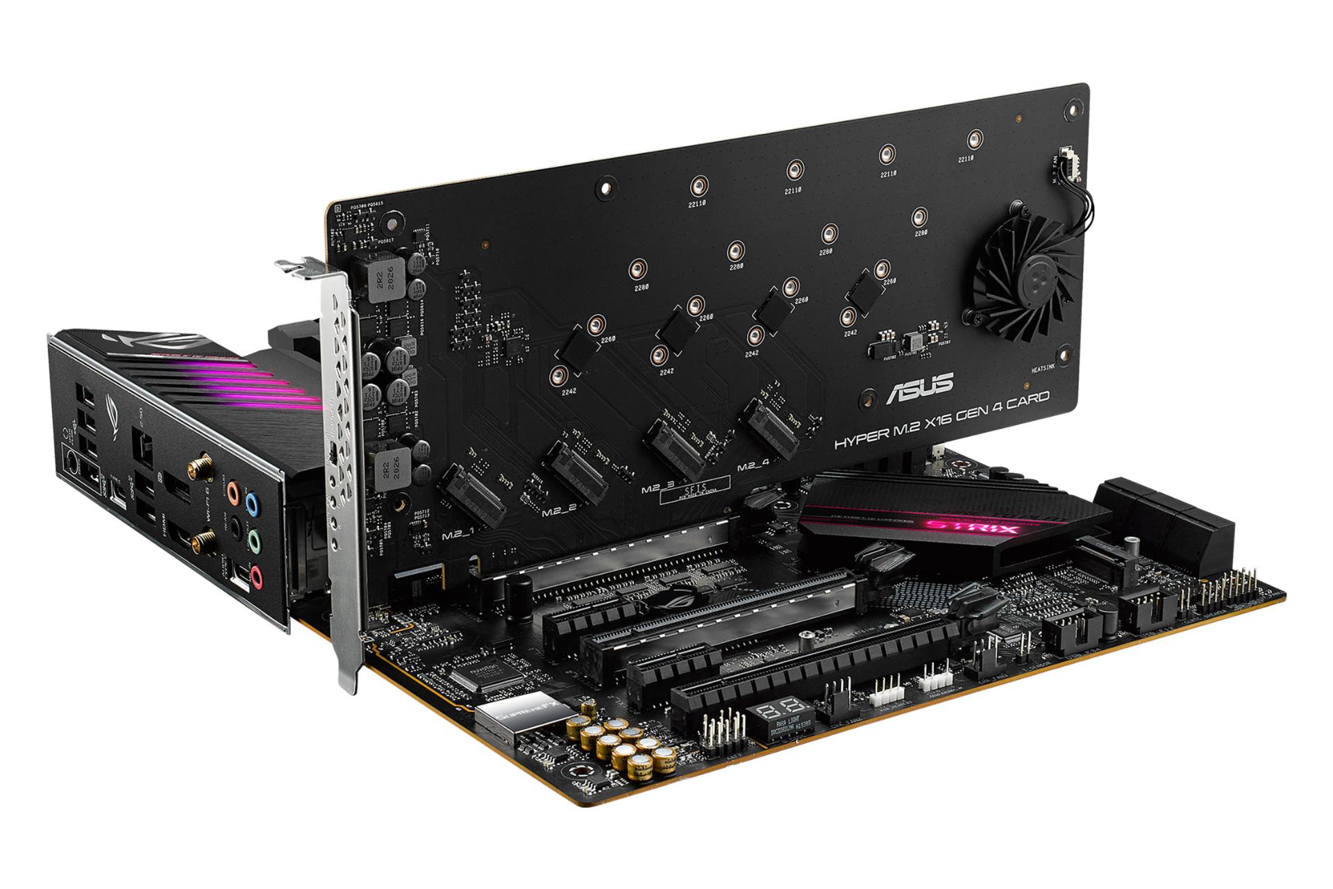 کارت درگاه‌های اضافه M.2 مادربرد ایسوس ASUS ROG STRIX B550-XE GAMING WIFI