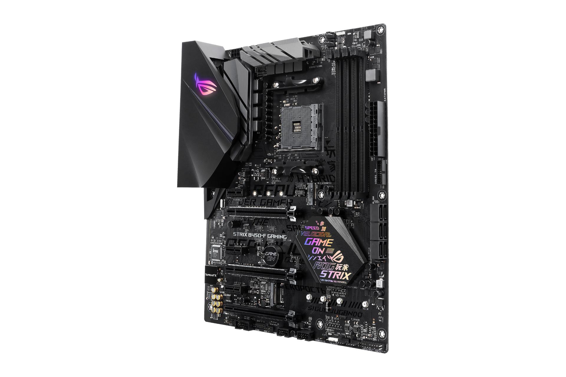 نمای کناری مادربرد ایسوس ASUS ROG STRIX B450-F GAMING