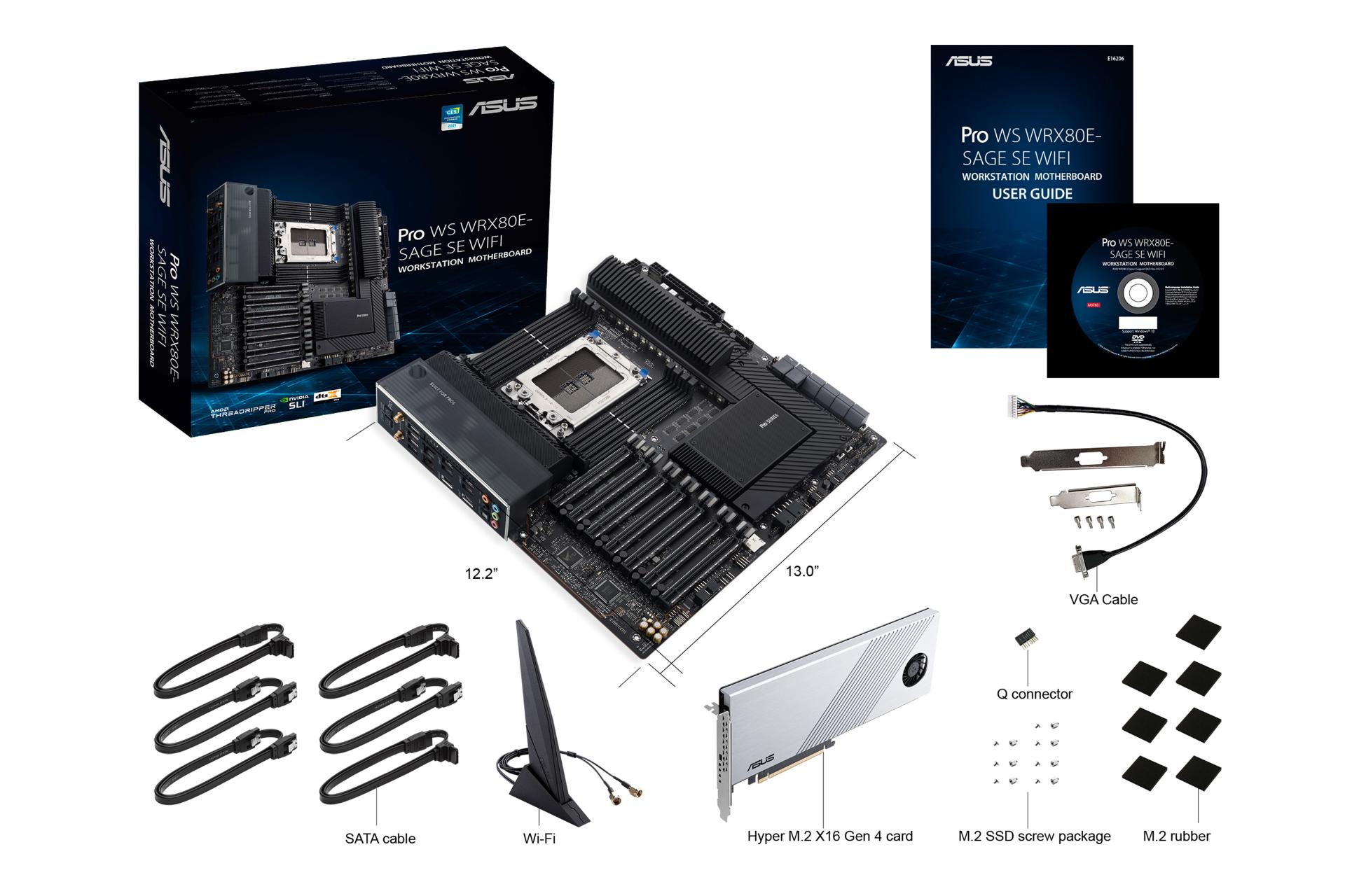 اقلام همراه مادربرد ایسوس ASUS Pro WS WRX80E-SAGE SE WIFI